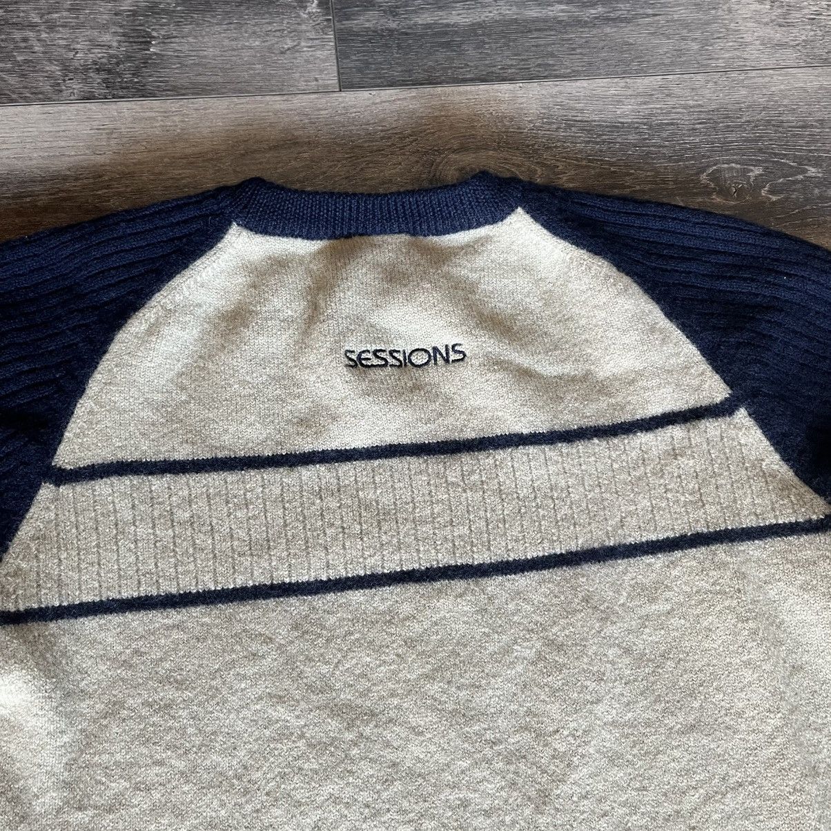 Sessions Vintage 2000s Sessions Point Zero Skater Stripe Wool Sweater Size US S / EU 44-46 / 1 - 5 Thumbnail