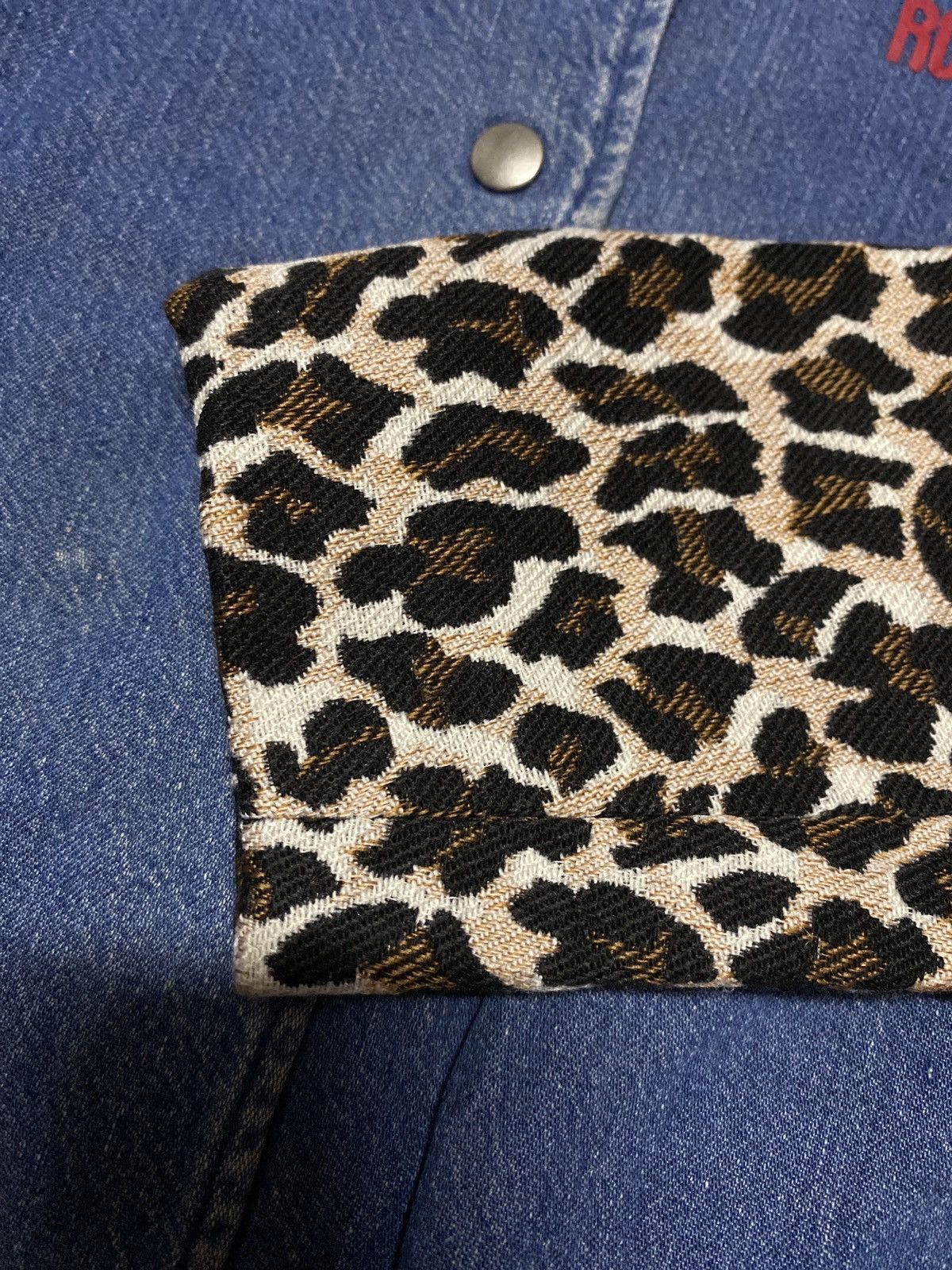 Vintage Just Jeans Leopard Print Cropped Biker Jacket Statement Size M / US 6-8 / IT 42-44 - 15 Thumbnail