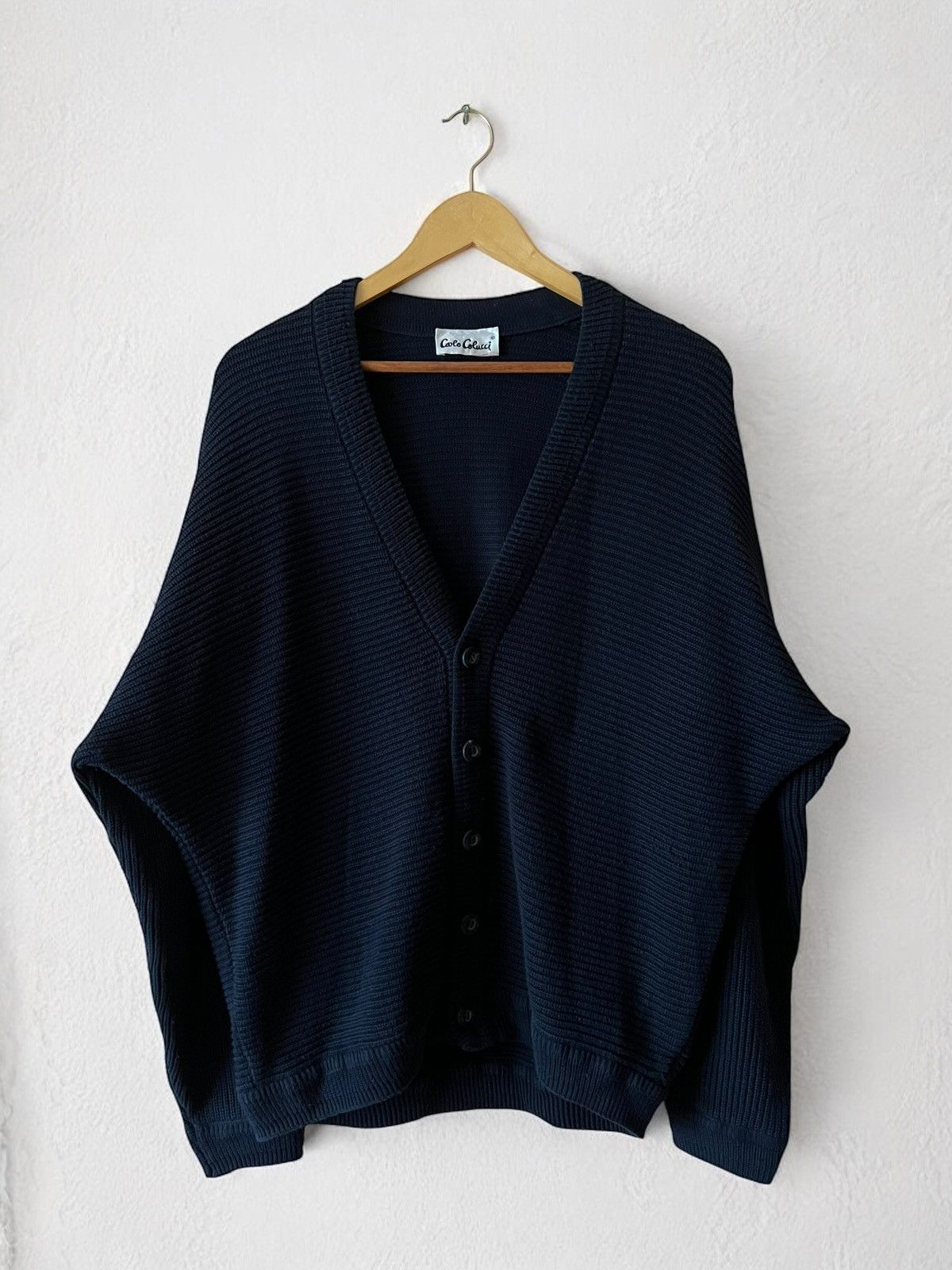 CARLO COLUCCI HEAVY KNIT CARDIGAN SWEATER AVANT GARDE y2k