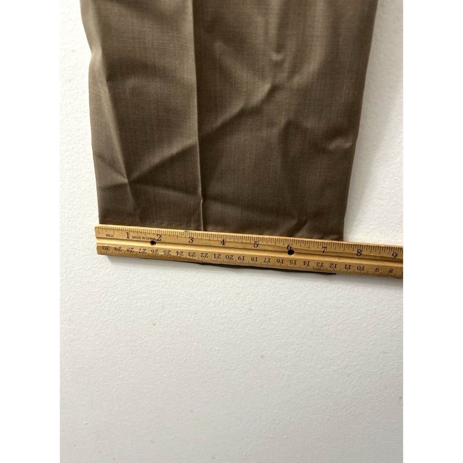 Vintage Jos A Bank Pants Mens 31 Beige 31x32 Tan Wool Traveler Collection YKK NWT MSRP Size US 31 - 5 Thumbnail