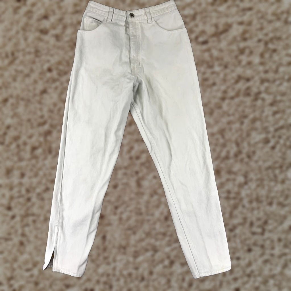 Gap VINTAGE Gap Jeans Womens 90s White Denim Zip Ankle 23x27 Tapered Slim 5-Pocket cln? Size 40" / US 18 - 1 Thumbnail