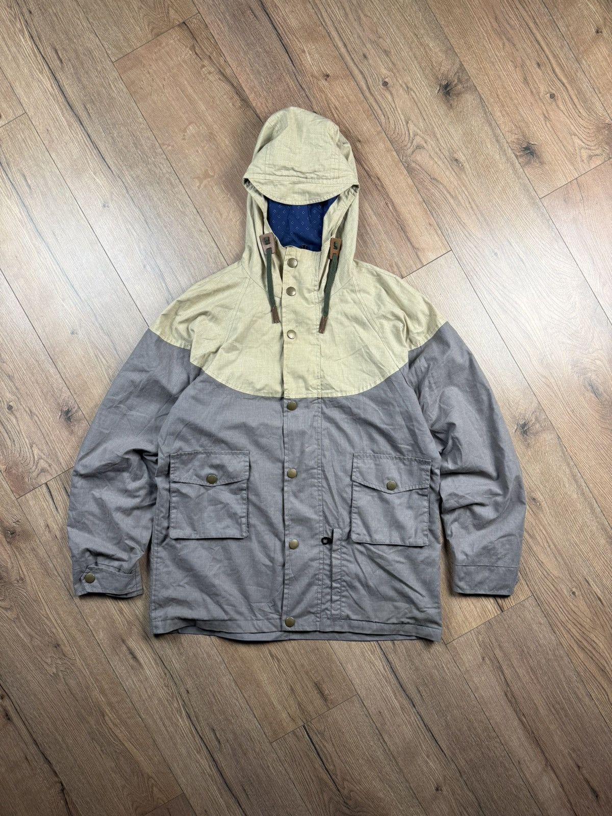 Heritage Research Heritage Research Handmade Hooded Jacket Beige/Grey M Size US M / EU 48-50 / 2 - 1 Thumbnail