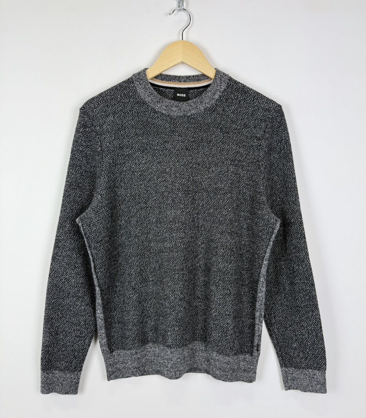 Hugo Boss Hugo Boss Wool Crew Neck Jumper Sweater Gray Long Sleeve Top Size US M / EU 48-50 / 2 - 1 Thumbnail