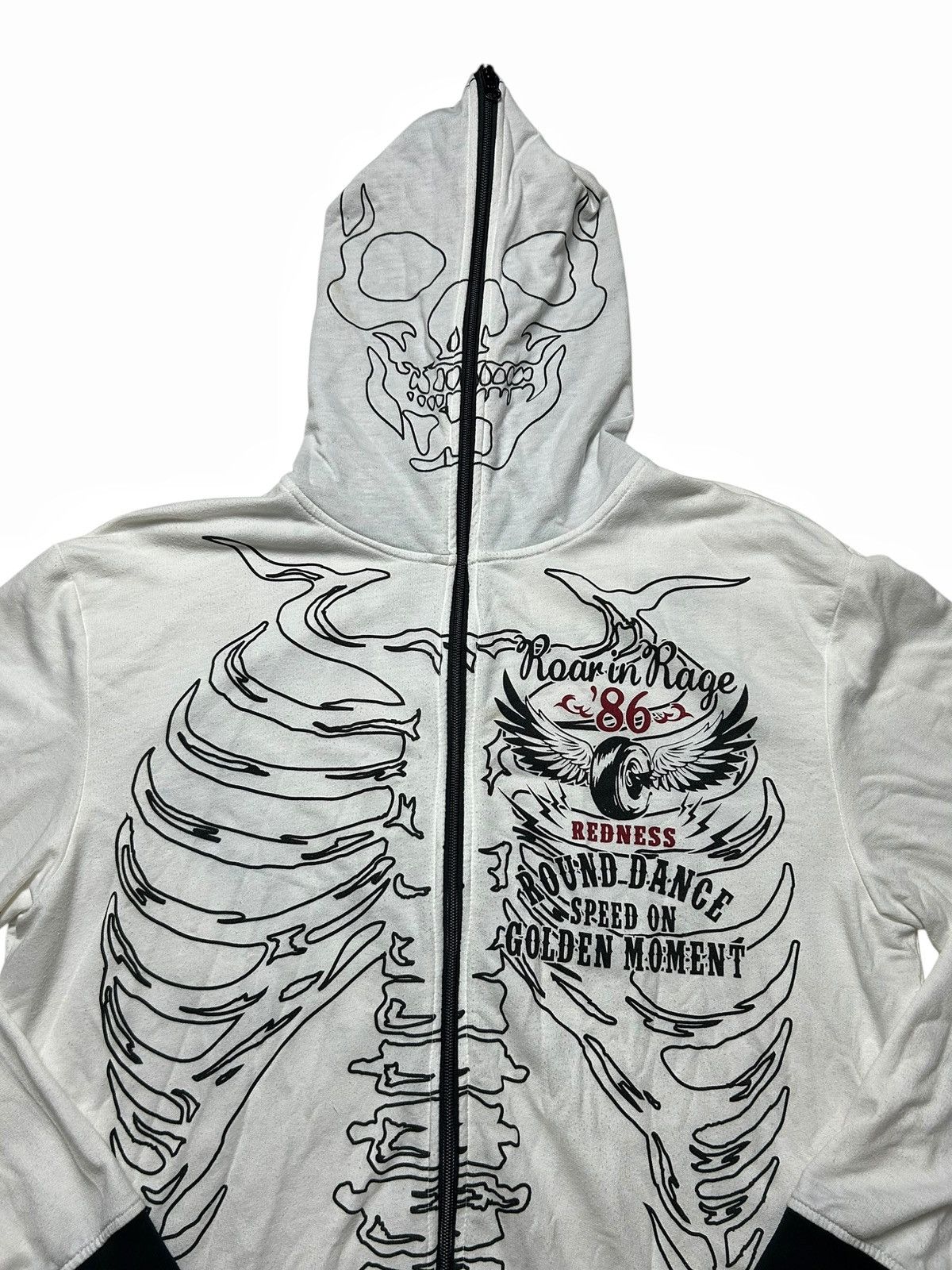 Japanese Brand Skull Skeleton Hoodies Sweathirt Roarin Rage 86 Redness Size US L / EU 52-54 / 3 - 6 Thumbnail