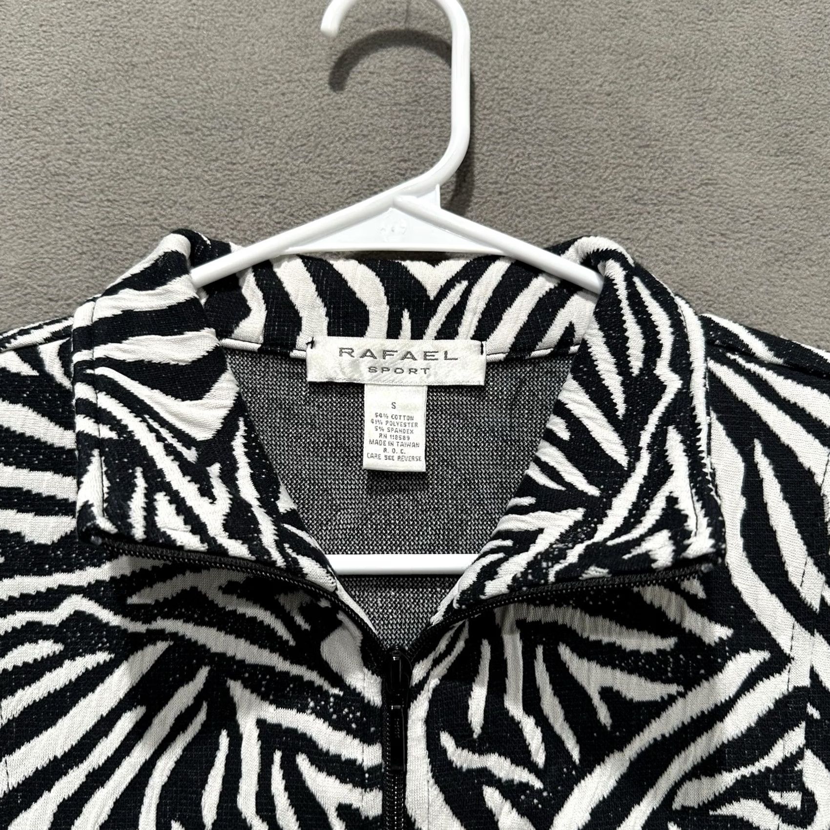 Vintage Rafael Zebra Print Jacket Womens Small Full Zip EUC Size S / US 4 / IT 40 - 3 Thumbnail