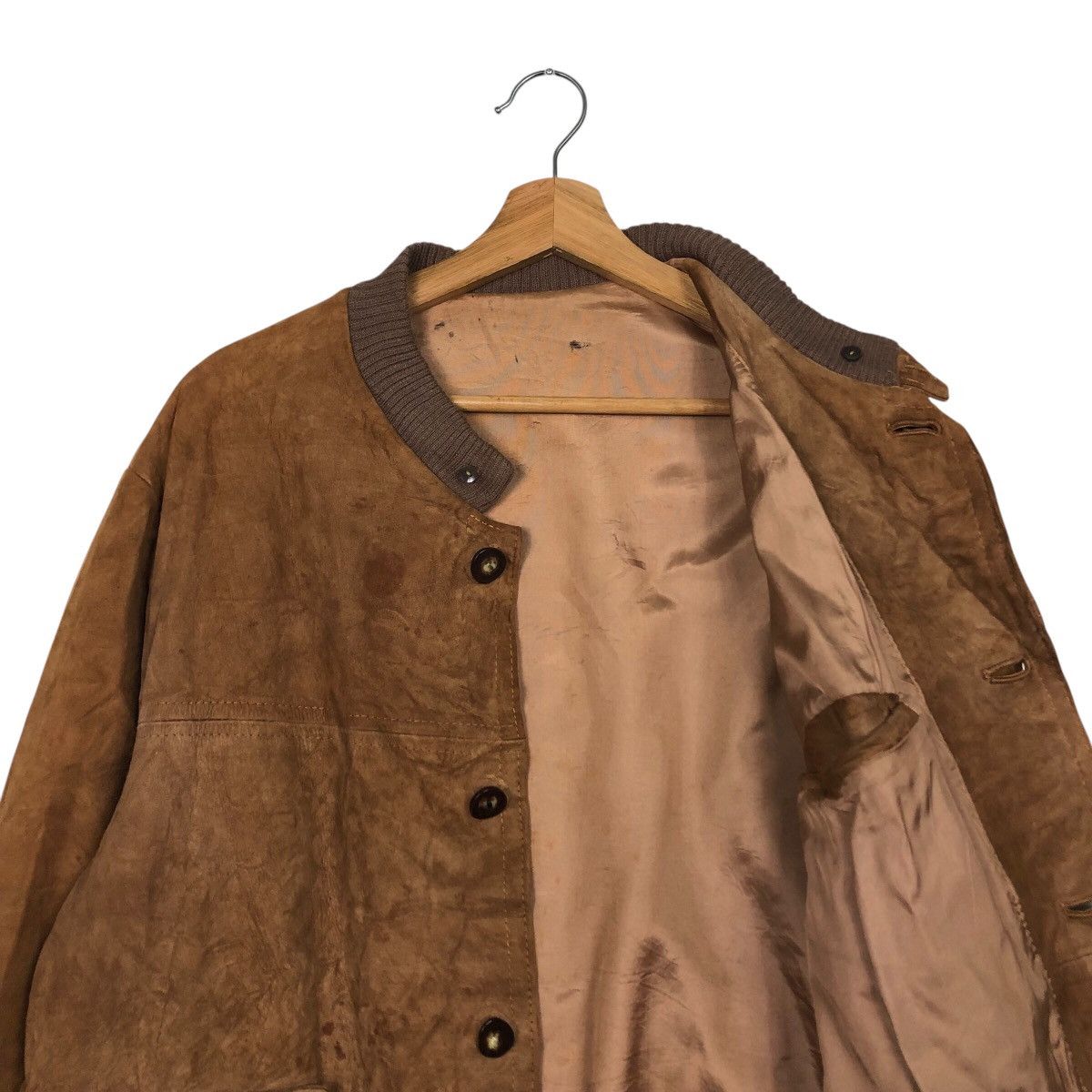 Japanese Brand 📌Vintage Genuine Leather Jacket Button Unknown Issey Miyake Size US M / EU 48-50 / 2 - 13 Thumbnail