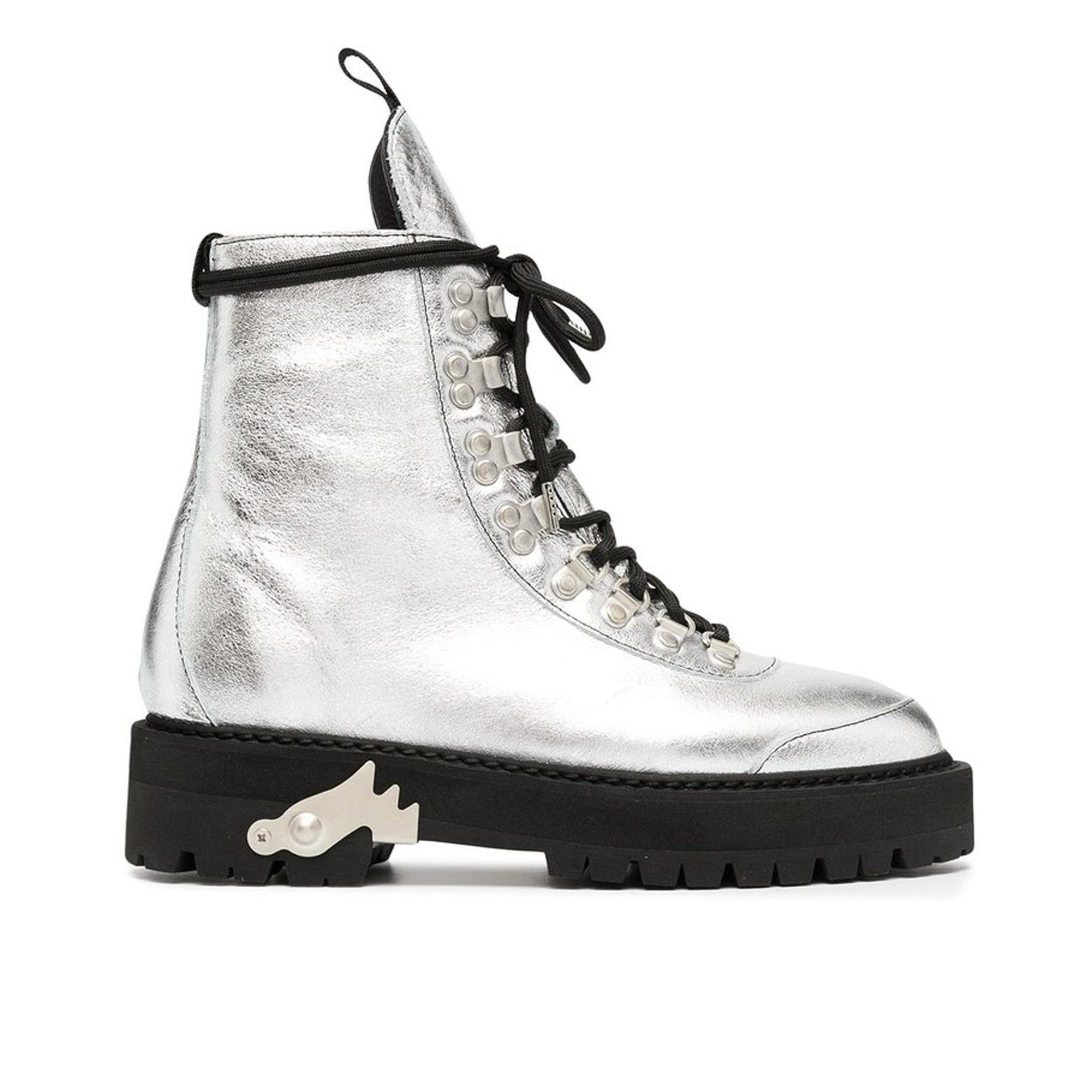 Off-White Off-White Metallic Finish Ankle Boots Size US 8 / IT 38 - 1 Thumbnail