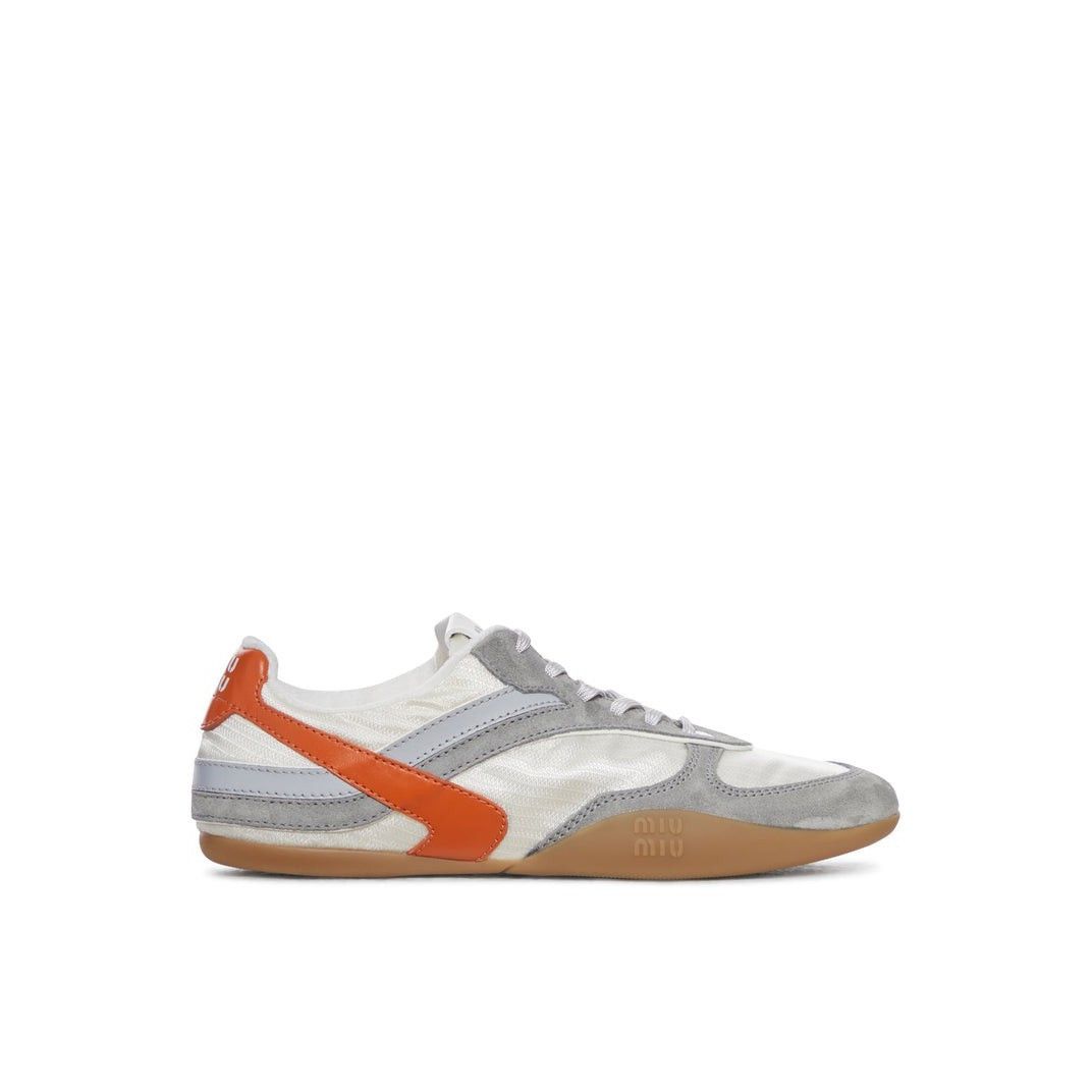 MIU MIU Gymnasium $1070 Talc/Papaya Sneakers New & Authentic