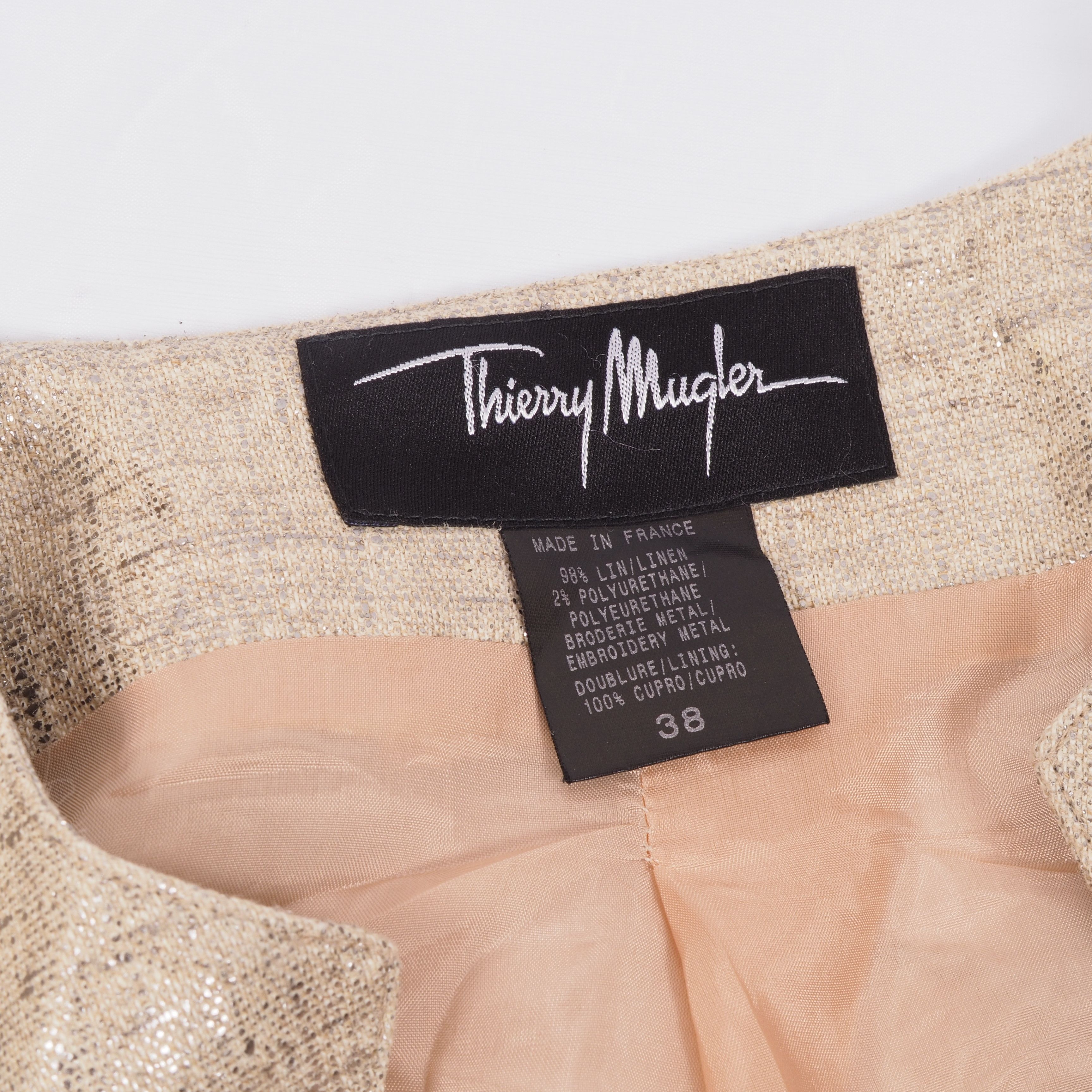 Thierry Mugler Thierry Mugler Vintage Linen Embroidery Metal Blazer Jacket Size S / US 4 / IT 40 - 10 Thumbnail