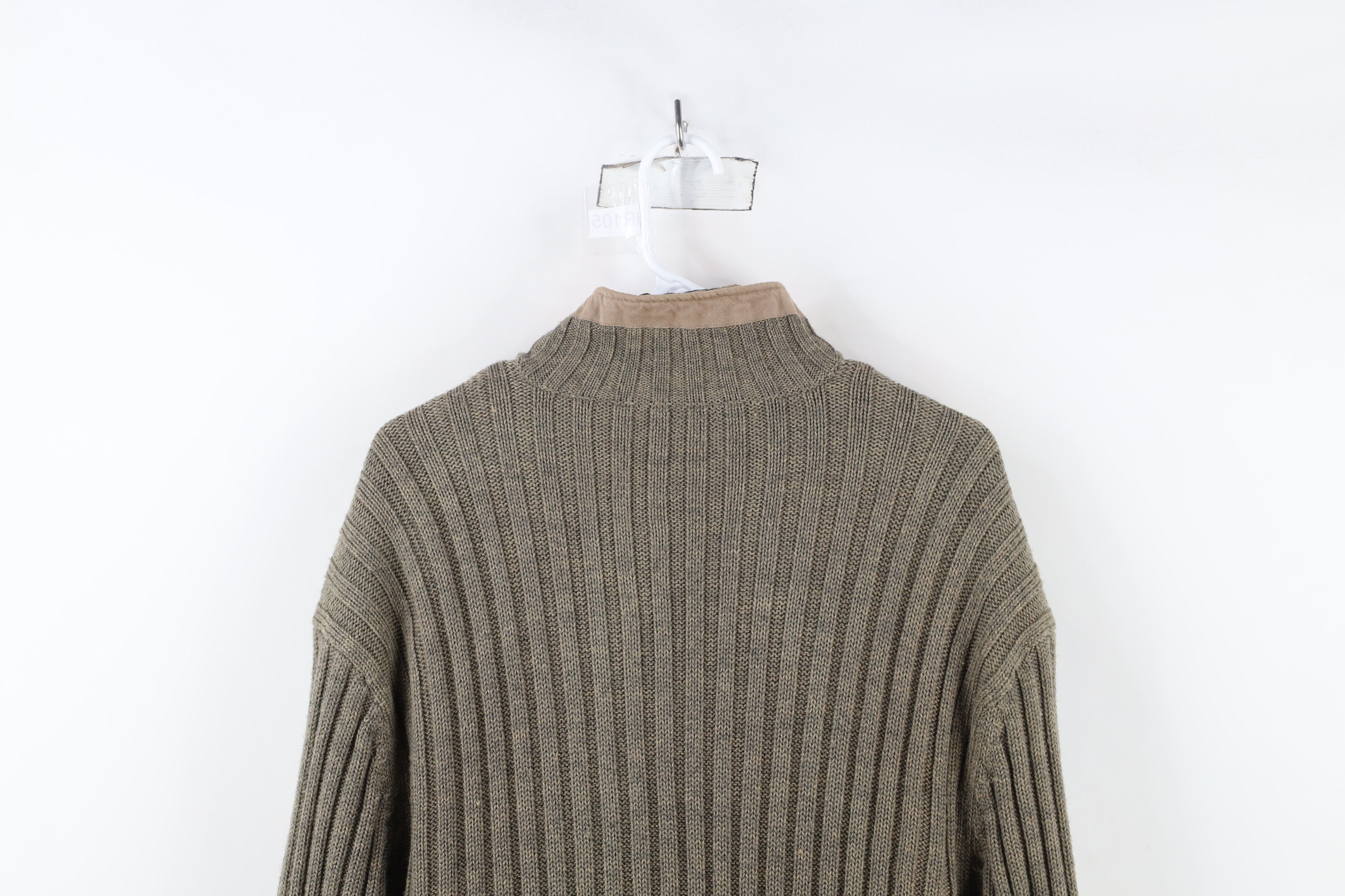 Vintage Vintage 90s Streetwear Quilted Ribbed Knit Sweater Jacket Size US L / EU 52-54 / 3 - 13 Thumbnail