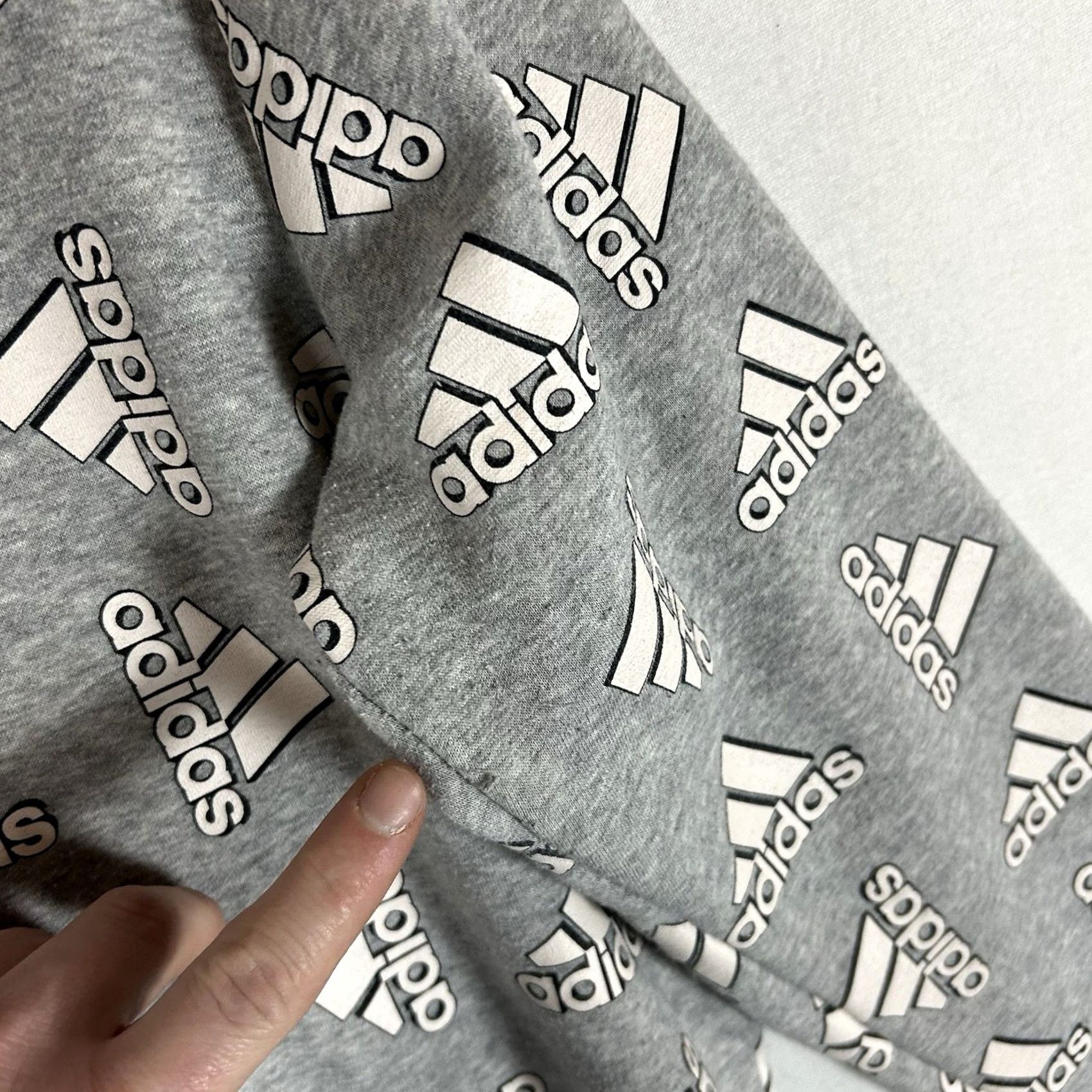 Adidas Adidas All Over Print Hoodie Mens M Gray Casual Hooded Sweatshirt Sports Size US M / EU 48-50 / 2 - 3 Thumbnail