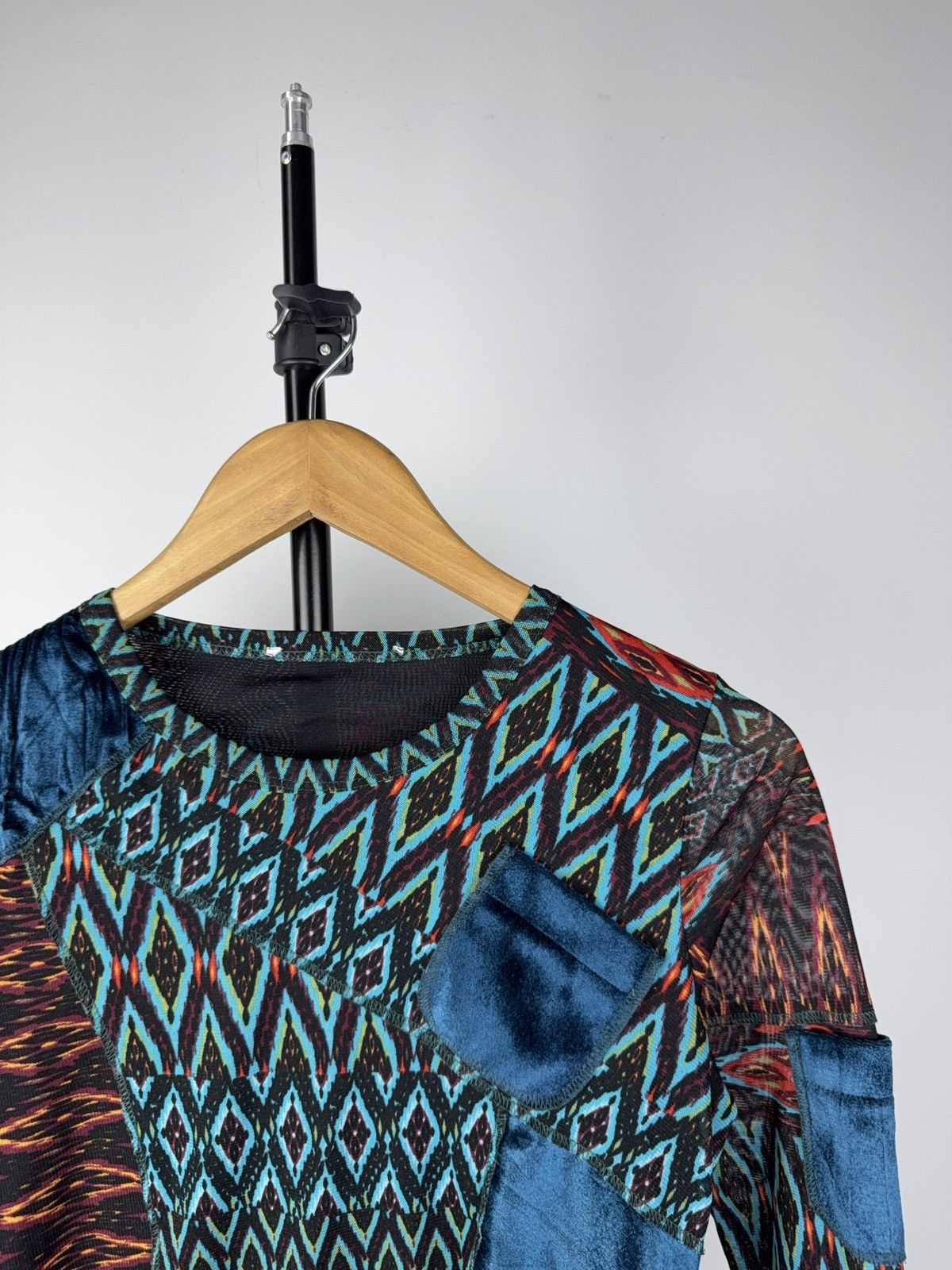 Other Vintage Psychedelic Mesh Patchwork Top Gaultier Style Y2K Size M / US 6-8 / IT 42-44 - 2 Thumbnail