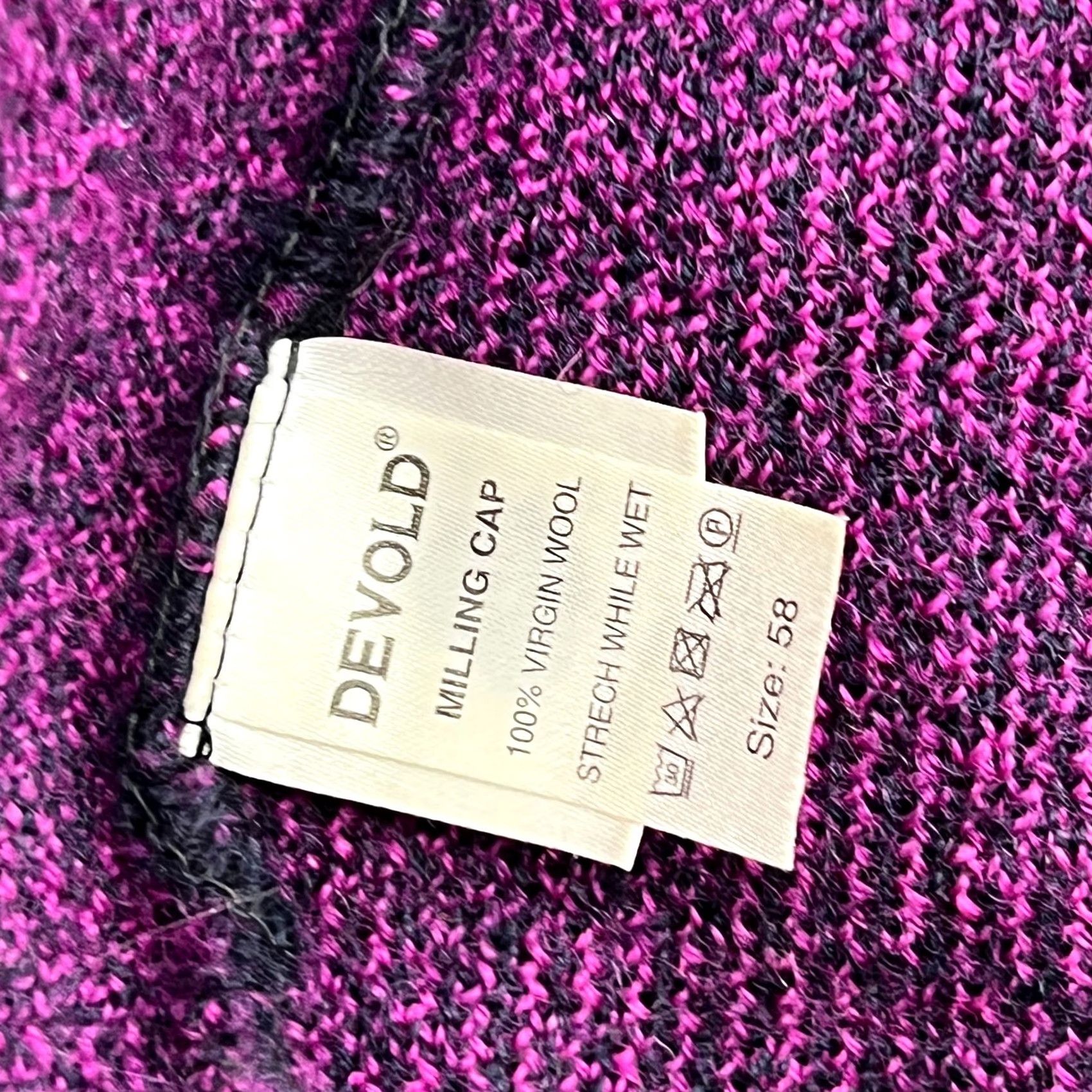 Vintage Devold Beanie Unisex Adults One Size 100% Virgin Wool Fleece Purple Thermal Knit Hat Size ONE SIZE - 5 Thumbnail