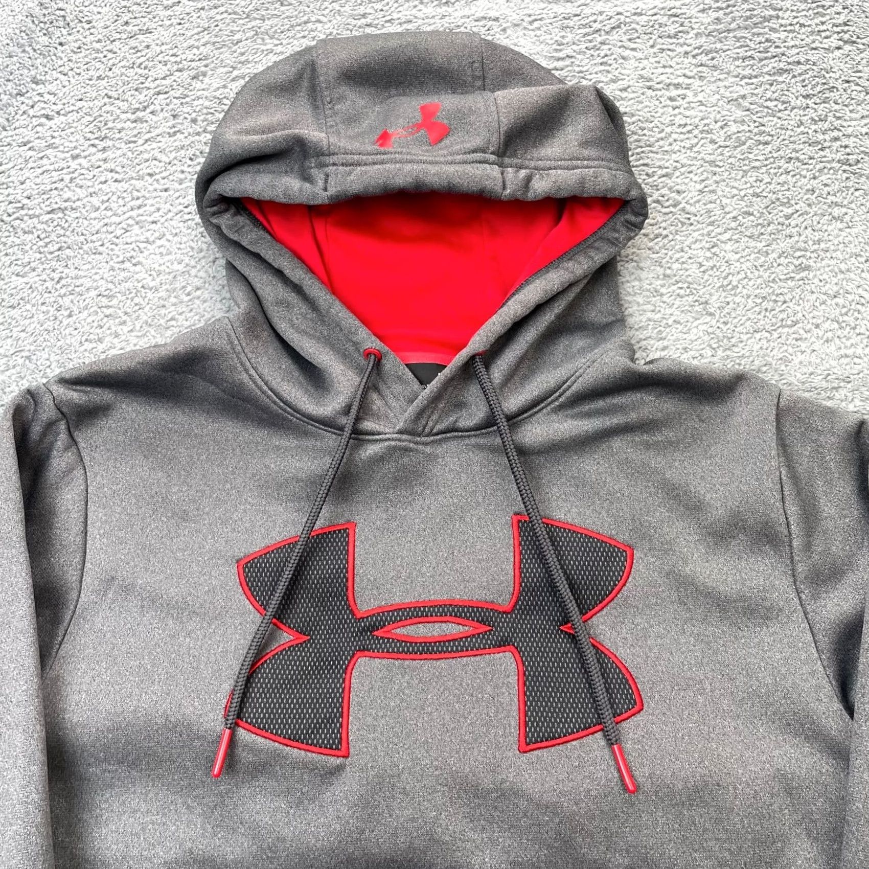 Under Armour Under Armour Hoodie Mens Medium Gray Logo Coldgear Pocket Performance Pullover Size US M / EU 48-50 / 2 - 3 Thumbnail