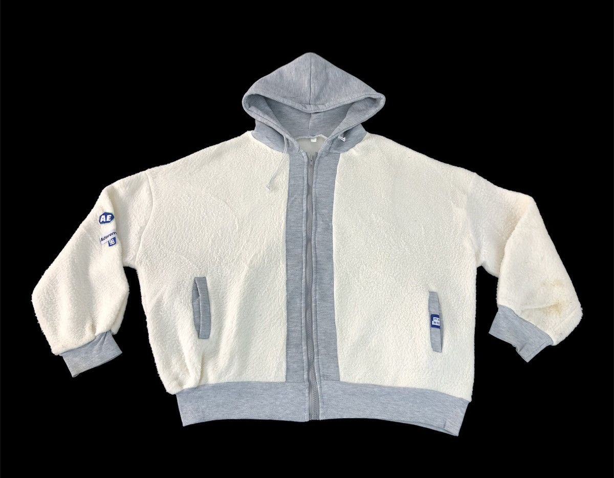 image of Ader Error Space F/w 19 Collection Fleece Hoodies Full Zip in White, Men's (Size XL)