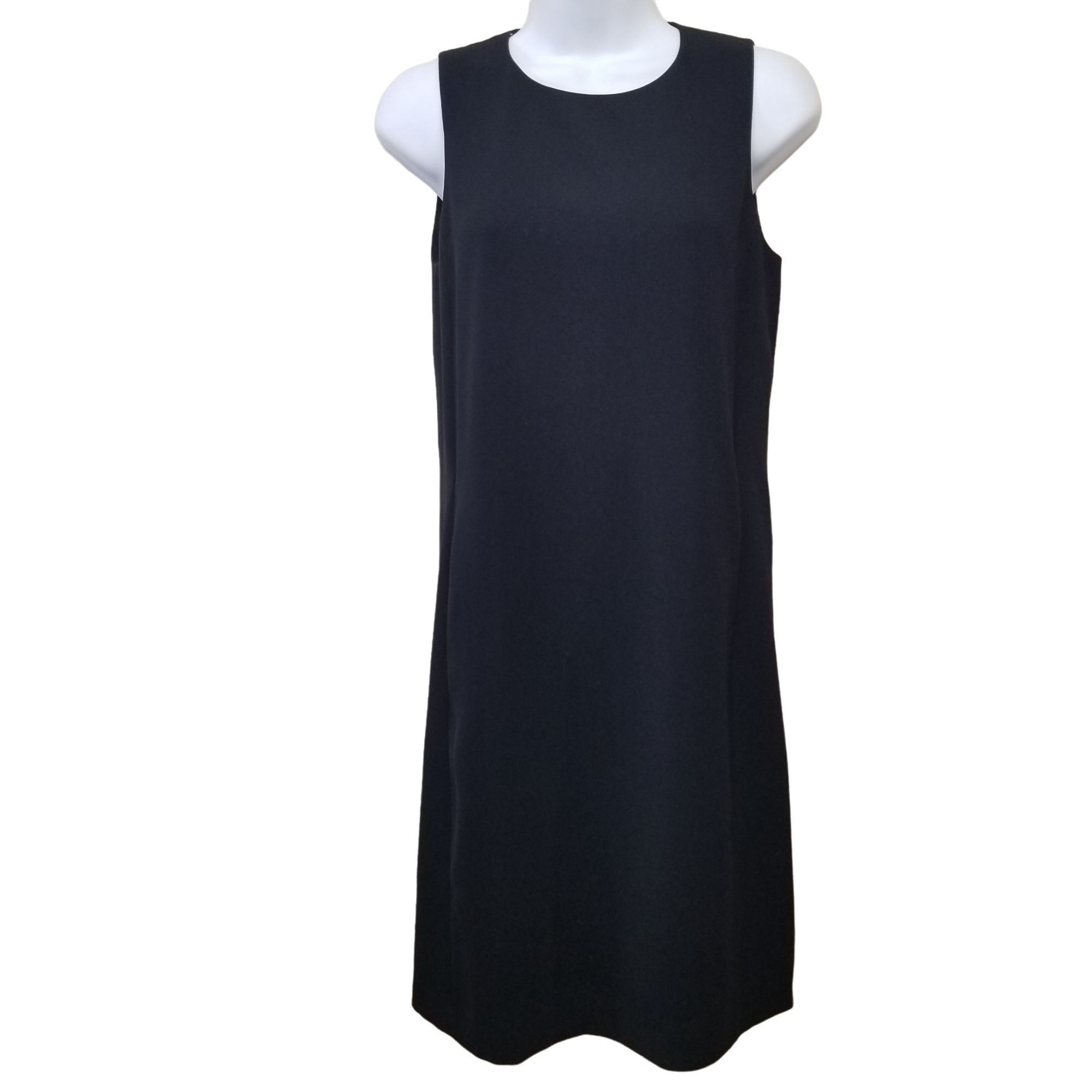 Vince Vince 0 Little Black Dress LBD Pockets Sleeveless Leather Tr Size XS / US 0-2 / IT 36-38 - 2 Thumbnail