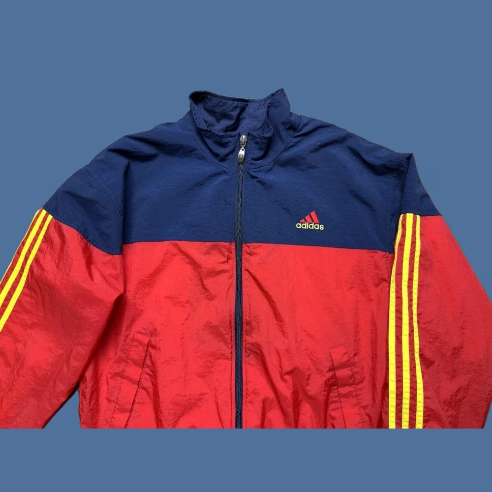 Adidas VINTAGE adidas 3 Stripe Full Zip Up Windbreaker Jacket Mens Small Red / Blue Size US S / EU 44-46 / 1 - 1 Thumbnail
