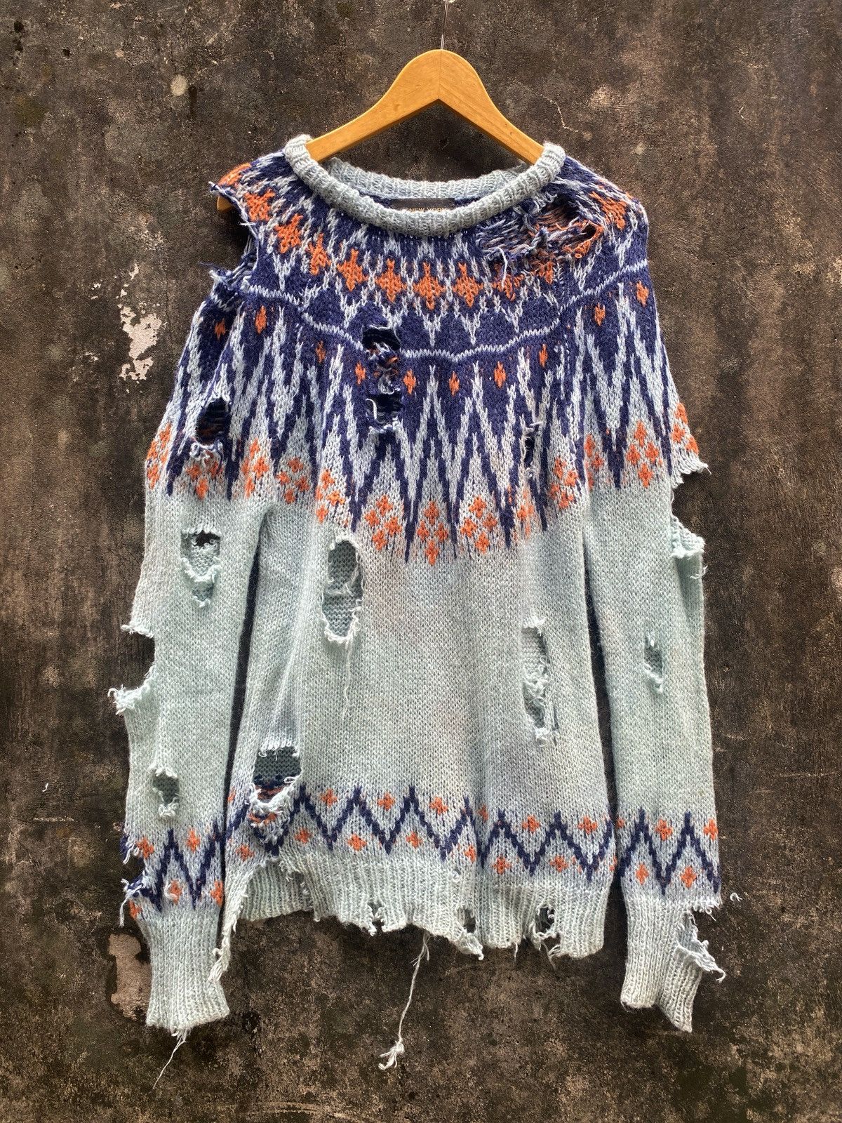 If Six Was Nine × Japanese Brand × Le Grande Bleu (L.G.B.) Js.New York Distressed Grunge Punk Knit numbernine style Size US M / EU 48-50 / 2 - 1 Thumbnail