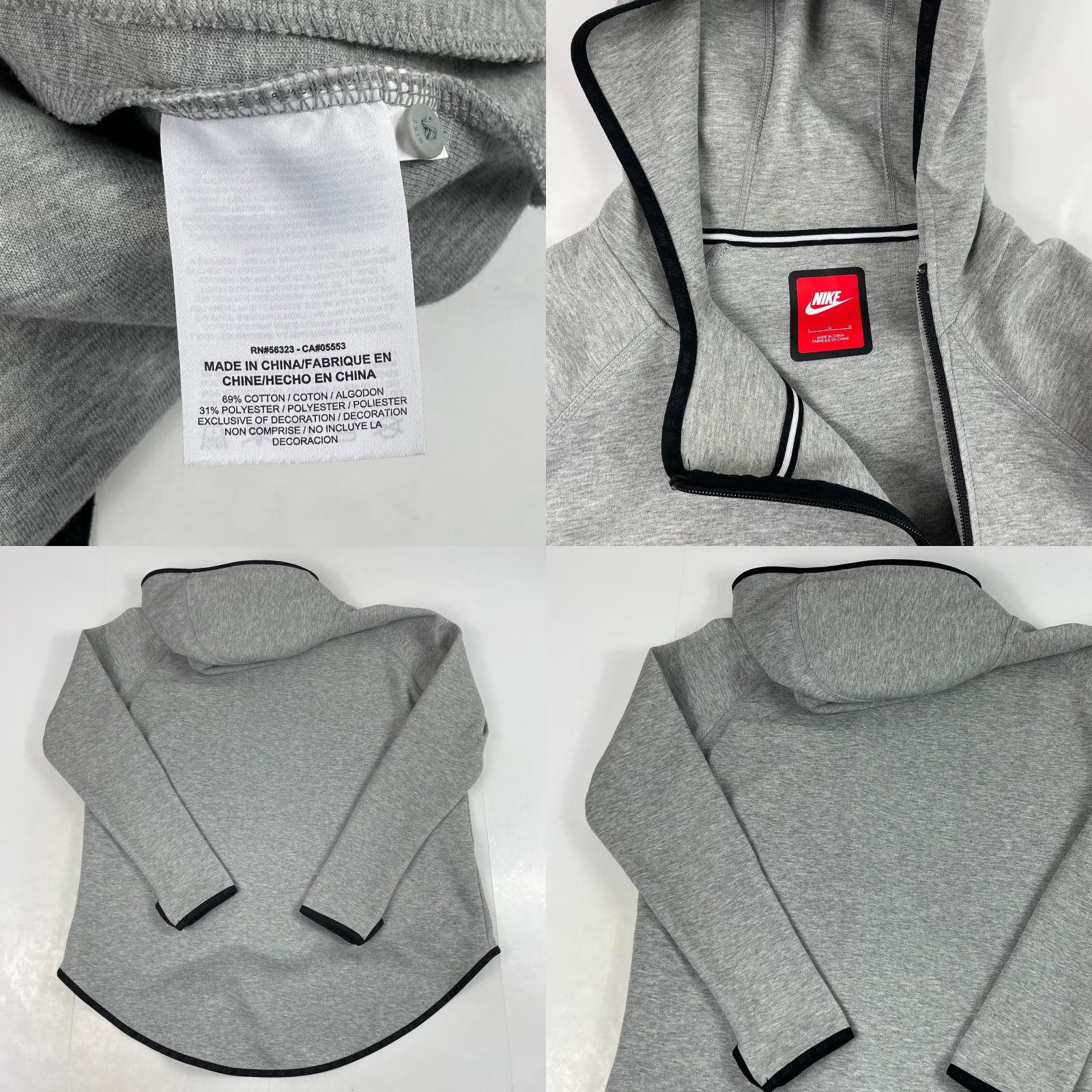 Nike Nike Hoodie Womens Large Gray Tech Fleece Asymmetric Cape Full Zip Size L / US 10 / IT 46 - 8 Thumbnail