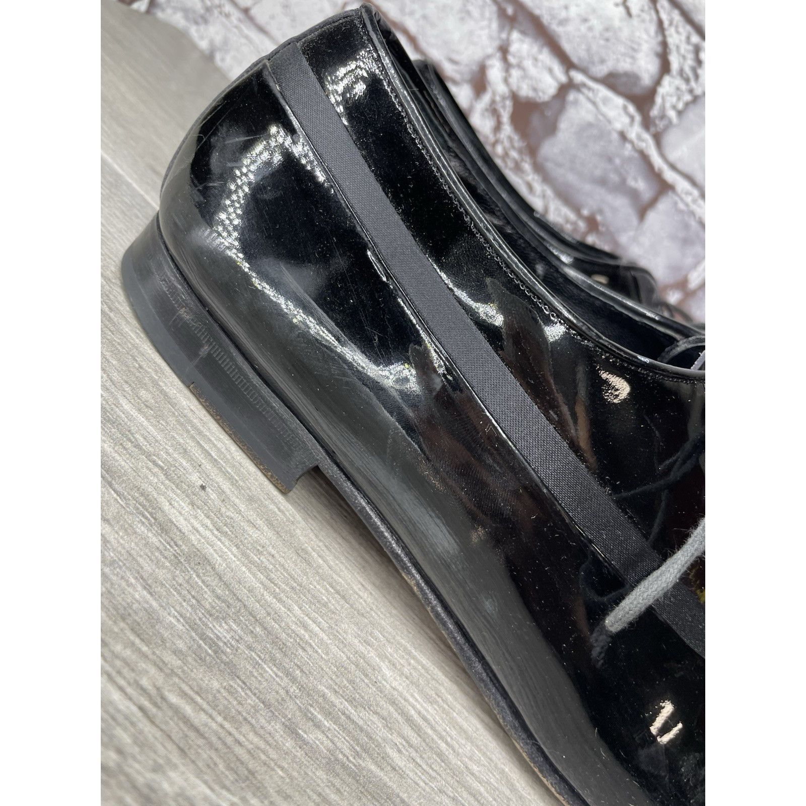Mezlan Mezlan Broadway Black Patent Leather Tuxedo Oxfords Dress Sh Size US 11 / EU 44 - 5 Thumbnail