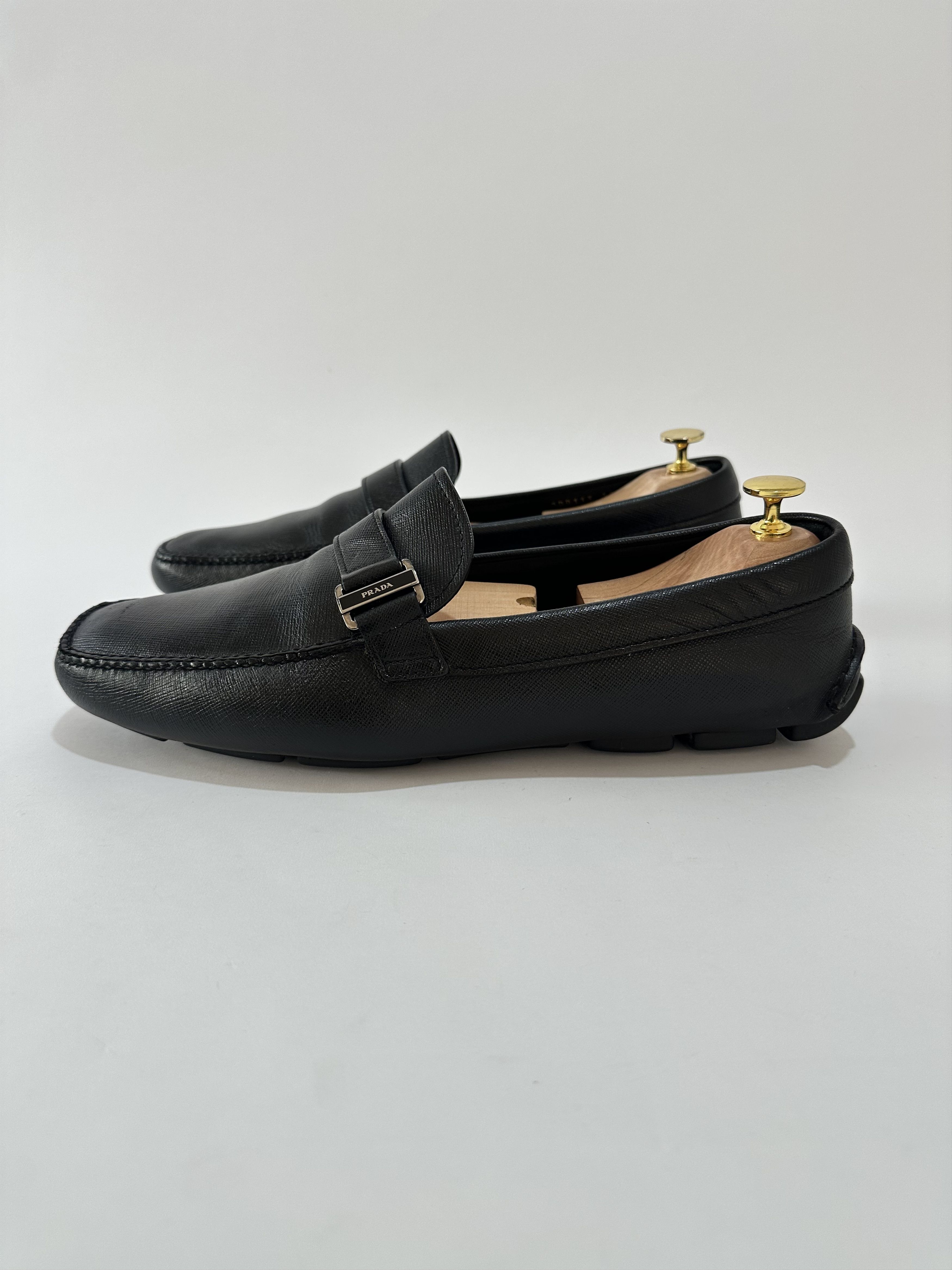 Prada Prada Black Leather Slip On Loafers Size 11 US Size US 11 / EU 44 - 1 Thumbnail