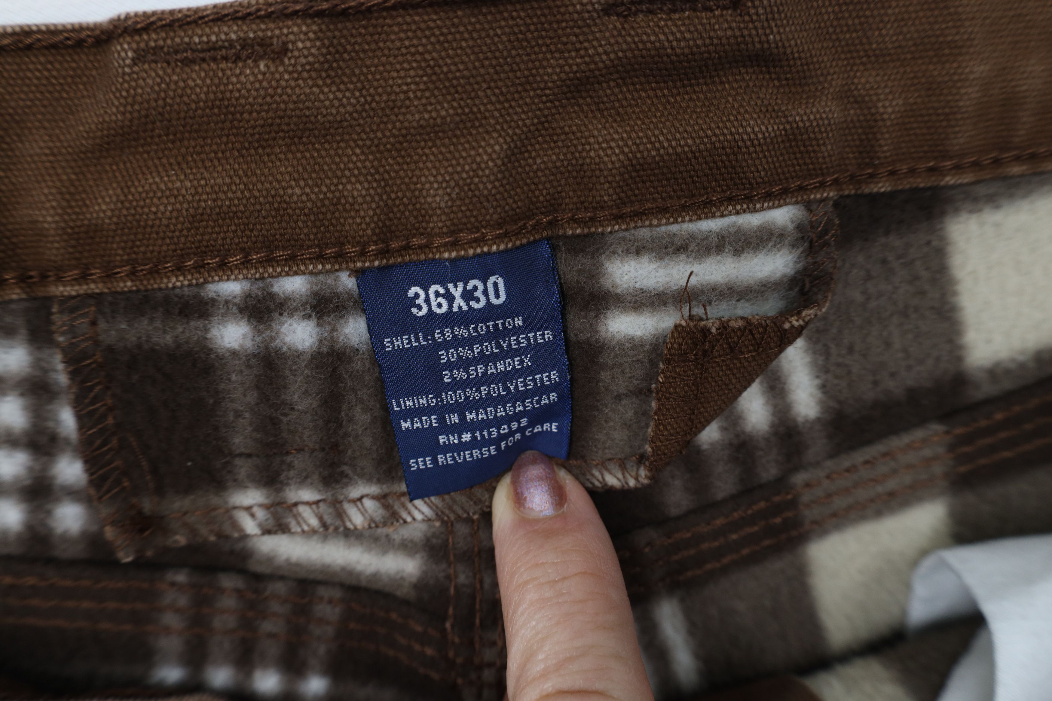 Vintage Vintage Streetwear Fleece Lined Canvas Dungaree Pants Brown Size US 36 / EU 52 - 9 Thumbnail
