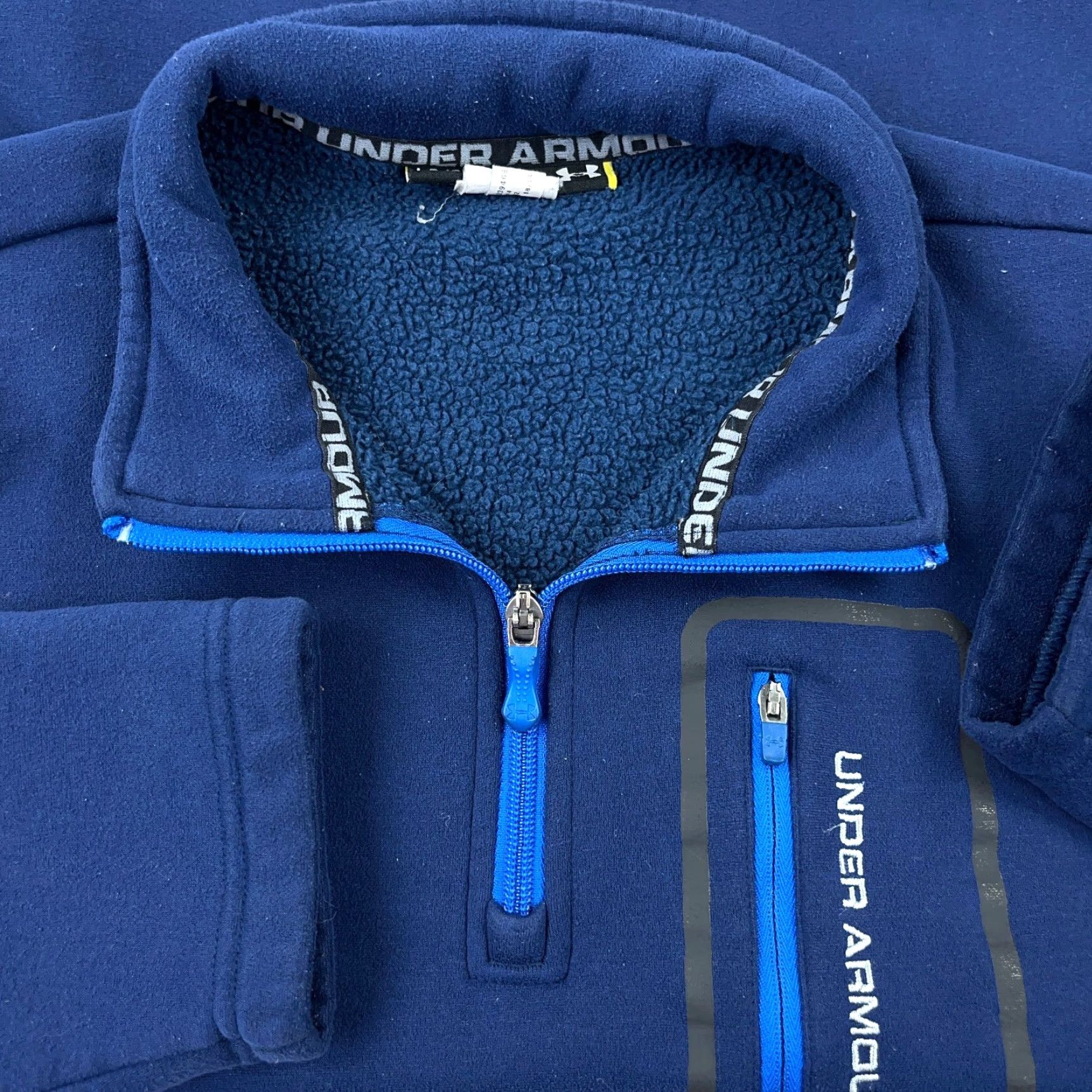 Under Armour Under Armour Sweatshirt Men L Blue Pullover 1/4 Zip Mock Neck Fleece Lined Performance/Activity All Seasons Regular Size Type: Regular Size US L / EU 52-54 / 3 - 2 Thumbnail