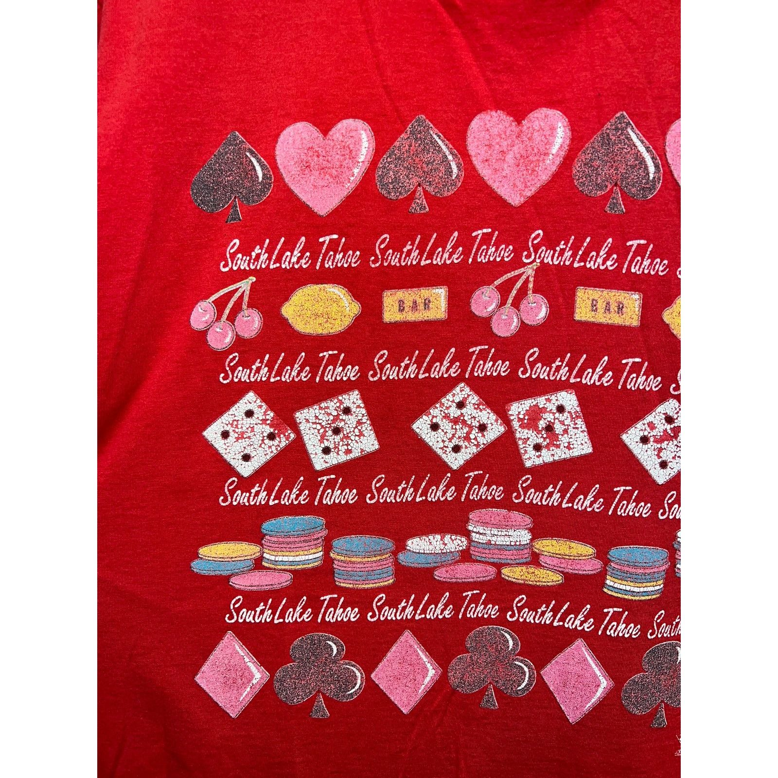 Vintage Vintage South Lake Tahoe Shirt Casino Heart Spade Tee 90s L Size US L / EU 52-54 / 3 - 2 Thumbnail
