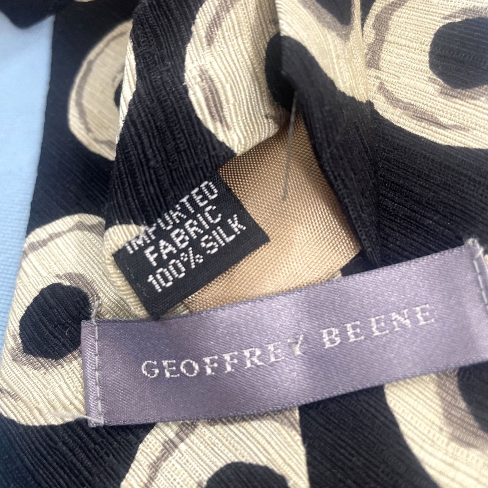 Geoffrey Beene VINTAGE Geoffrey Beene Silk Tie Art Deco MCM Ring Donuts Neat Black Yellow USA 4x58" Interior Wide Necktie Capstone Capsule Donuts) Size ONE SIZE - 3 Thumbnail
