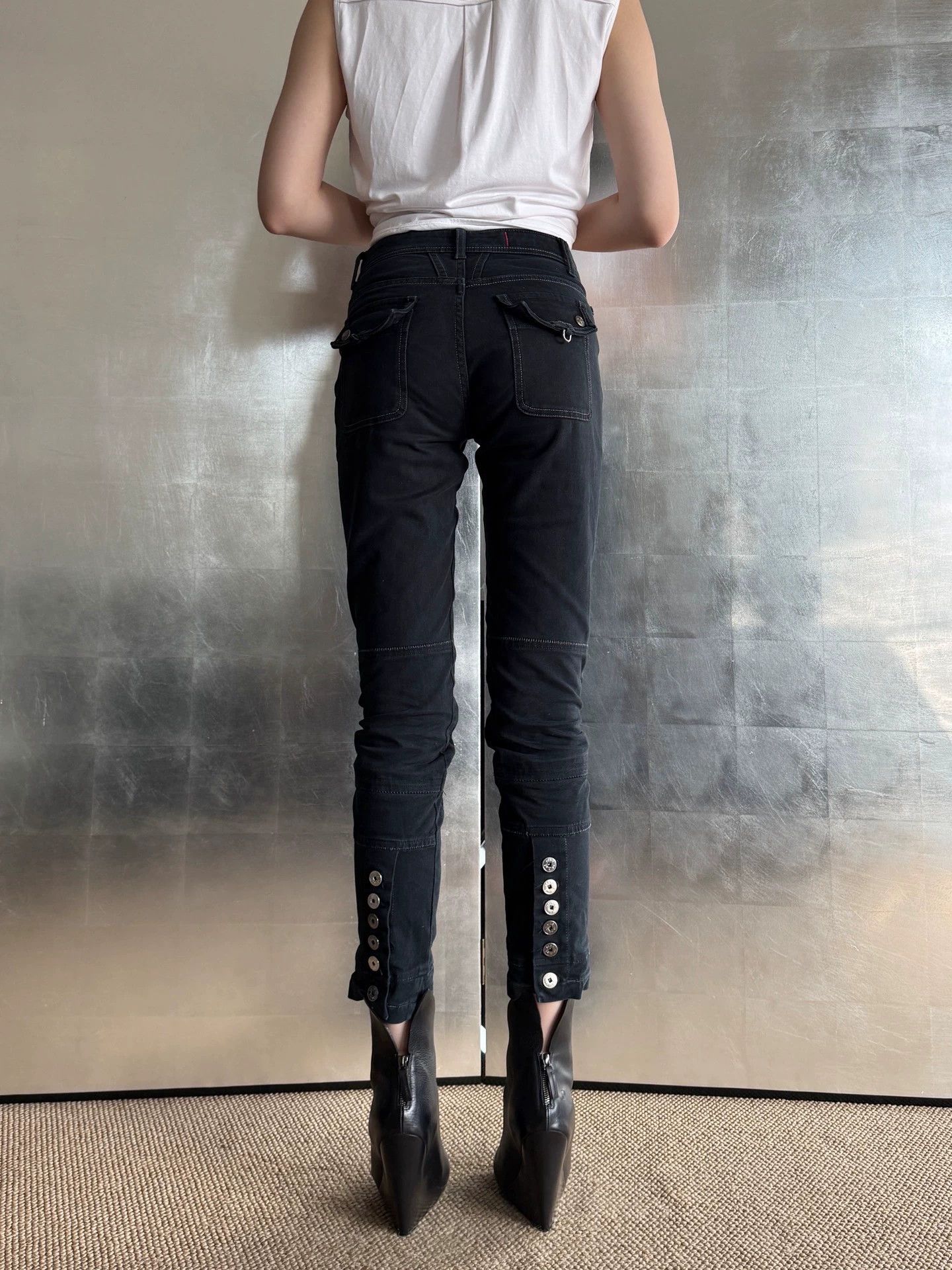 Marithe + Francois Girbaud MFG Vintage Button Fly Skinny Jeans Size 27 Size 27" / US 4 / IT 40 - 6 Thumbnail