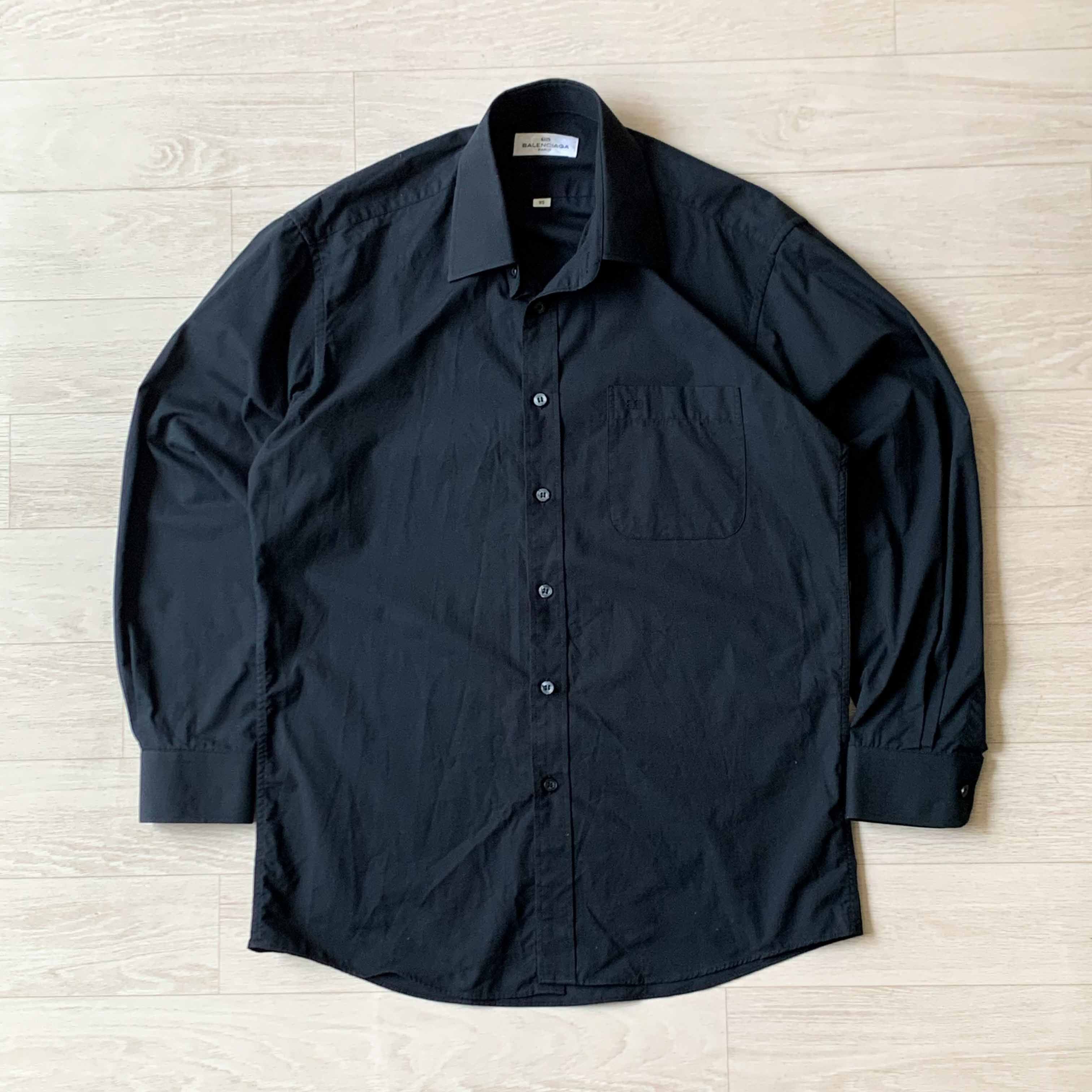 image of Balenciaga Black Button Shirts, Men's (Size Medium)