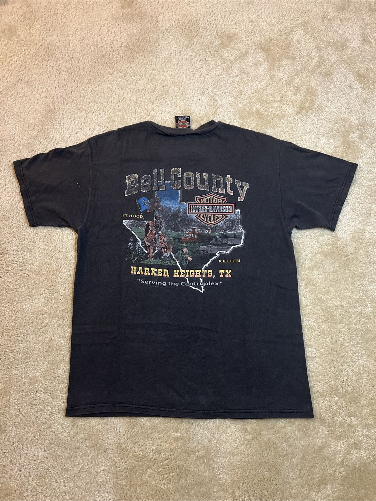 Harley Davidson Harker Heights Texas Harley Davidson Military 90s Vintage Size US L / EU 52-54 / 3 - 1 Thumbnail