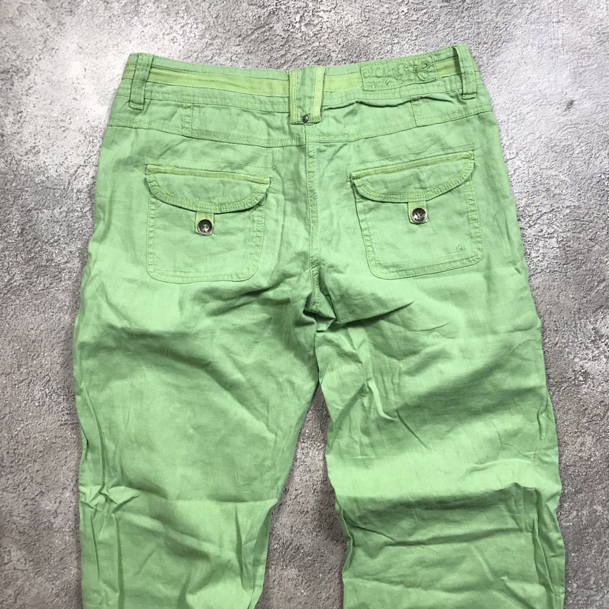 Vintage Vintage Y2K Baggy Cargo Pants Wide Leg Distressed Green 29 Size 29" - 5 Thumbnail