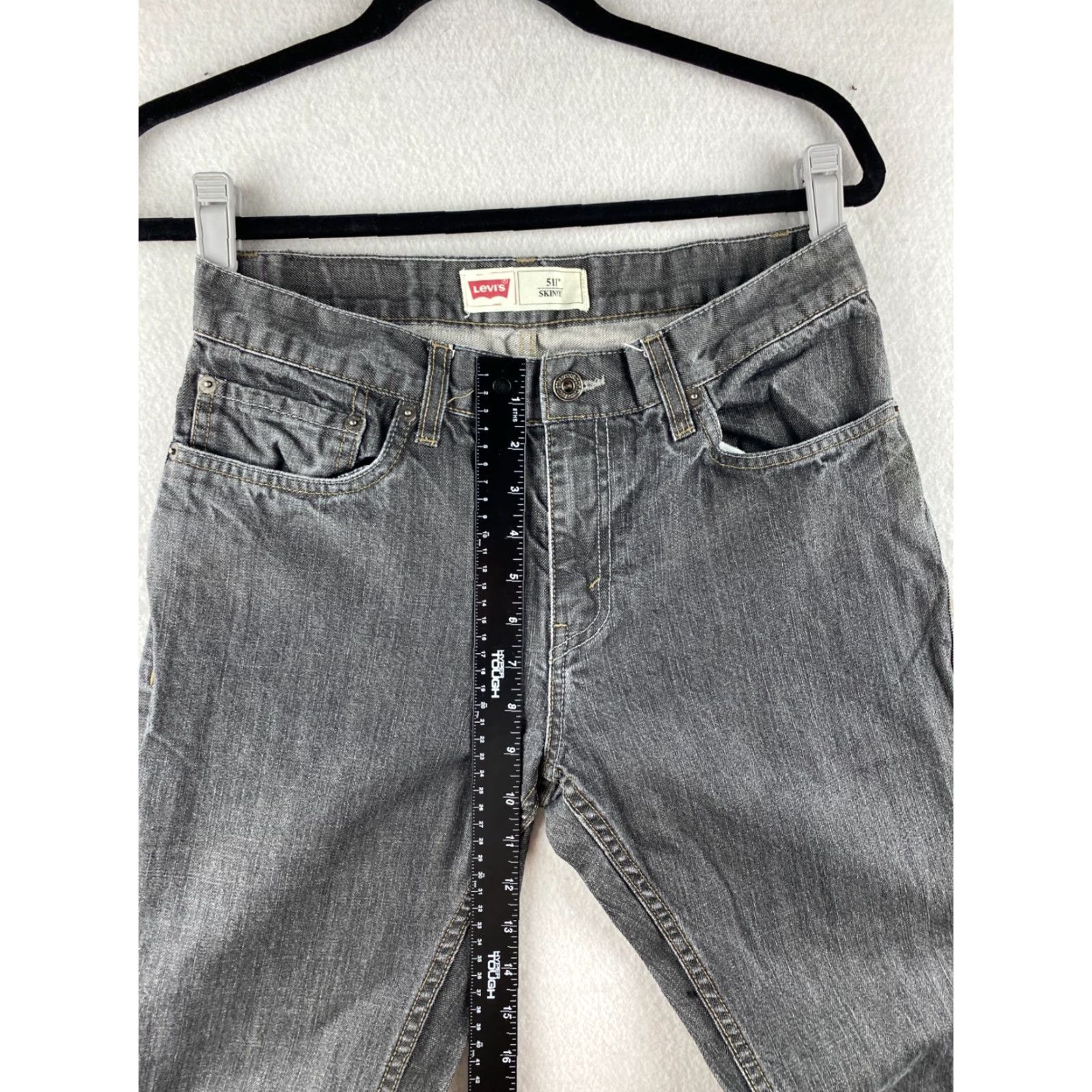 Levi's Levi's 511 Jeans Mens 30x30 Gray Slim Skinny Denim Dark Wash Straight Dark 5-Pocket Design Belt Loops Modern Government Pan Size US 30 / EU 46 - 4 Thumbnail