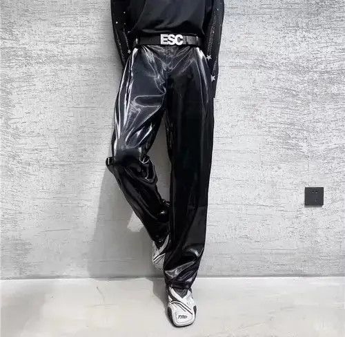 Japanese Brand × Jean Leather navy men basic pants Size US 32 / EU 48 - 2 Thumbnail