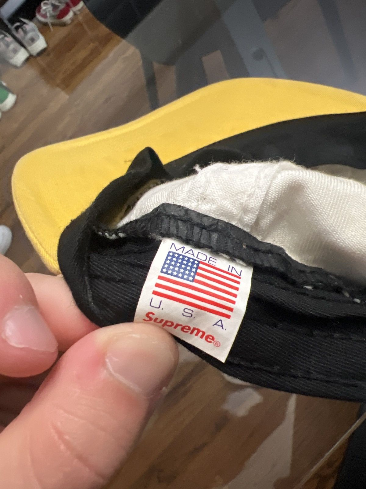 Supreme Supreme S Logo Hat -6 Panel - Two Tone Yellow And white Size ONE SIZE - 7 Thumbnail