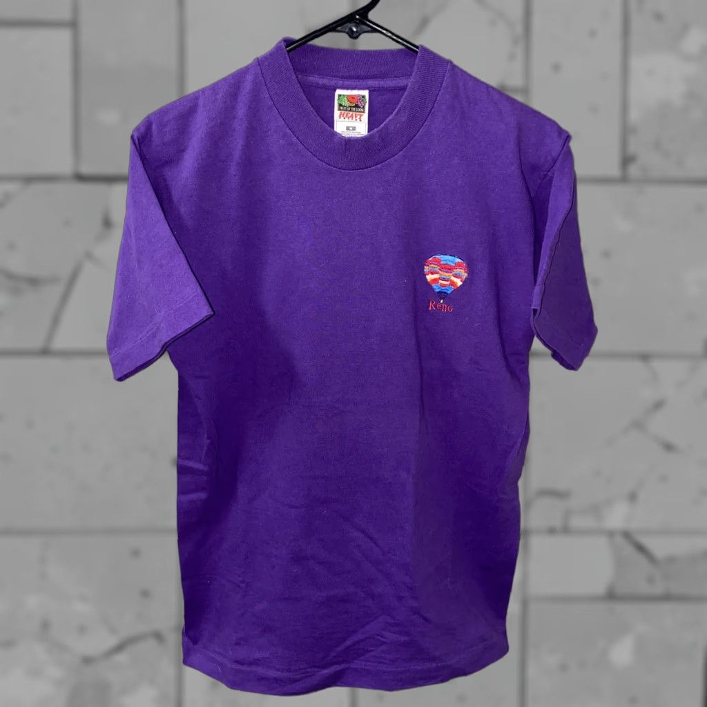Fruit Of The Loom VINTAGE Fruit of the Loom T-Shirt Mens Medium Purple Short Sleeve Basic Cotton Size US M / EU 48-50 / 2 - 1 Thumbnail