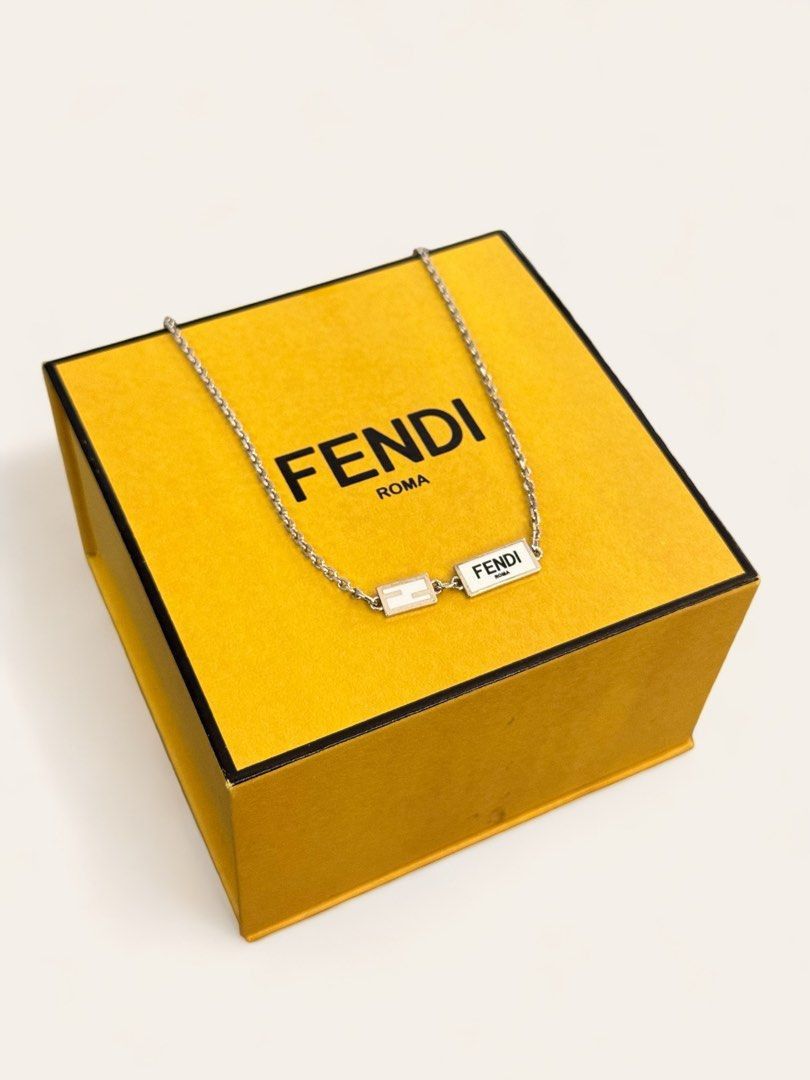 Fendi FENDI Roma Baguette enameled logo metal necklace Size ONE SIZE - 1 Thumbnail
