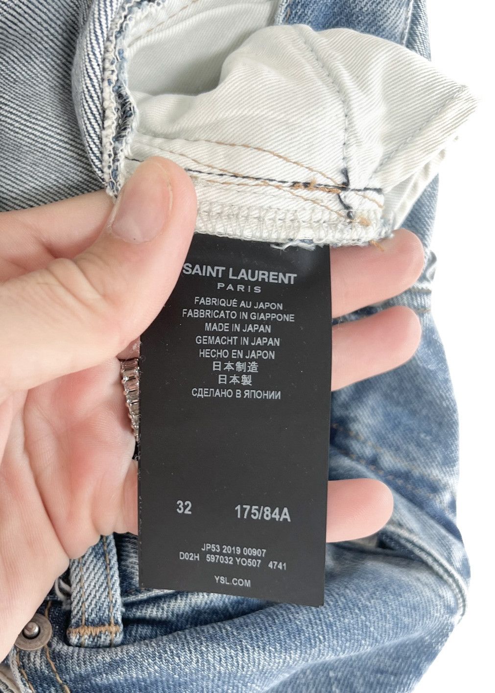 Saint Laurent Paris Saint Laurent Washed Blue D03 Jeans Size US 32 / EU 48 - 8 Thumbnail