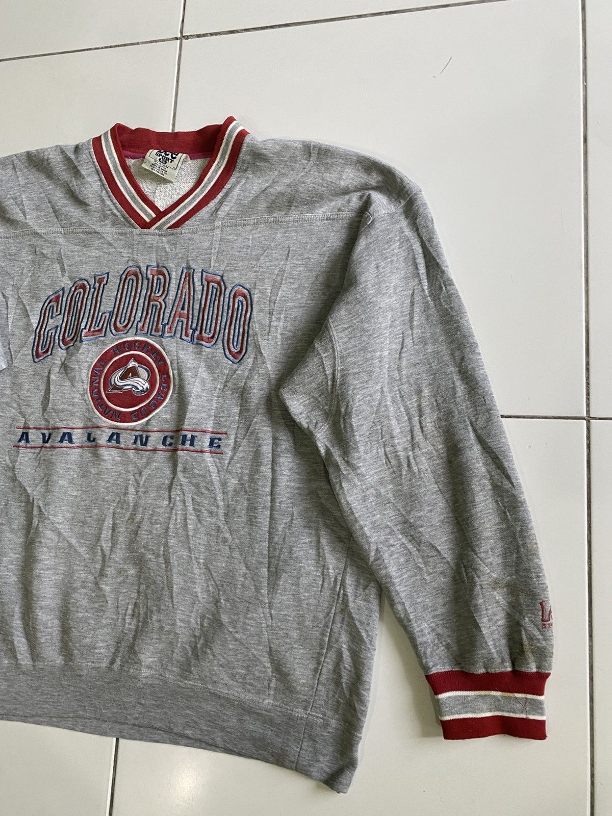 Lee × NBA × NHL Vintage 90s Hockey League national Calorado Vneck Sweatshirt Size US XL / EU 56 / 4 - 3 Thumbnail