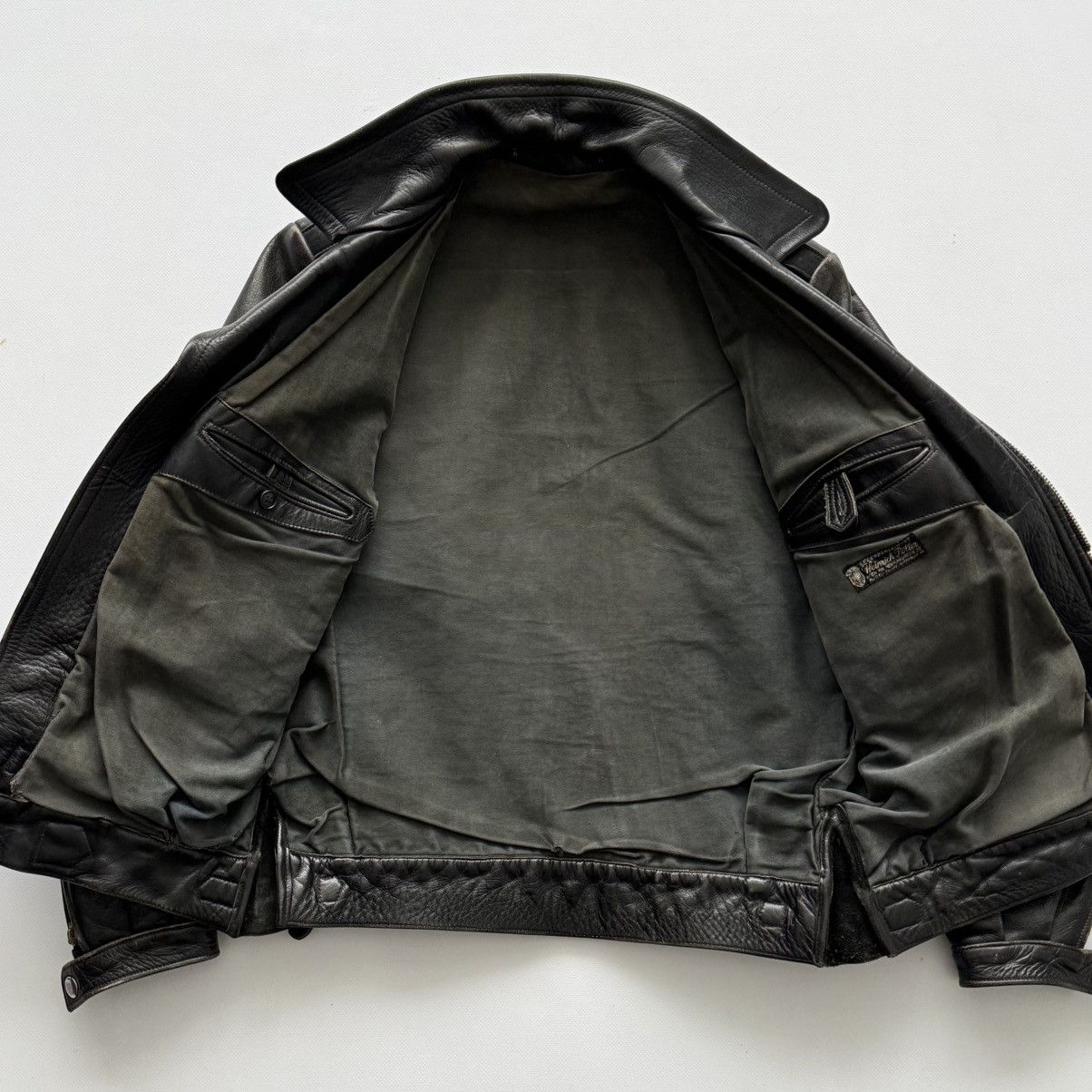 Vintage 1940s Austrian Motorcycle Black Leather Jacket Size US M / EU 48-50 / 2 - 9 Thumbnail