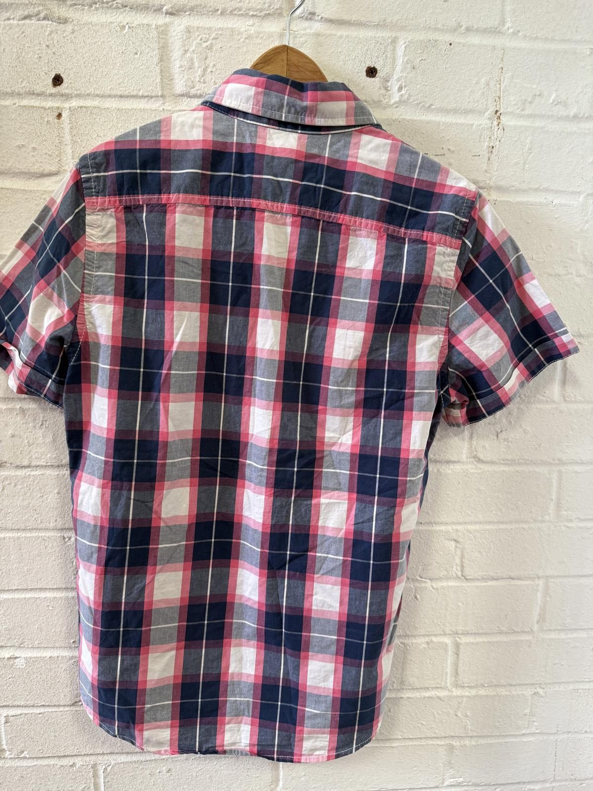 Hollister Hollister Short Sleeve Checked Shirt - Navy/Pink Size US S / EU 44-46 / 1 - 3 Thumbnail