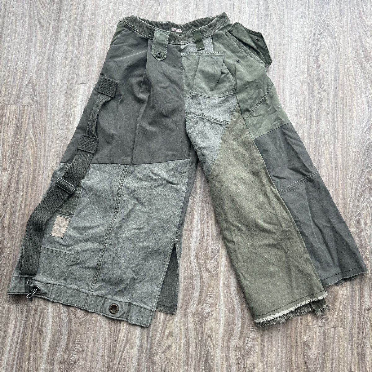 Kapital Kapital Cargo Patchwork Green Flare Pants Size US 30 / EU 46 - 1 Thumbnail