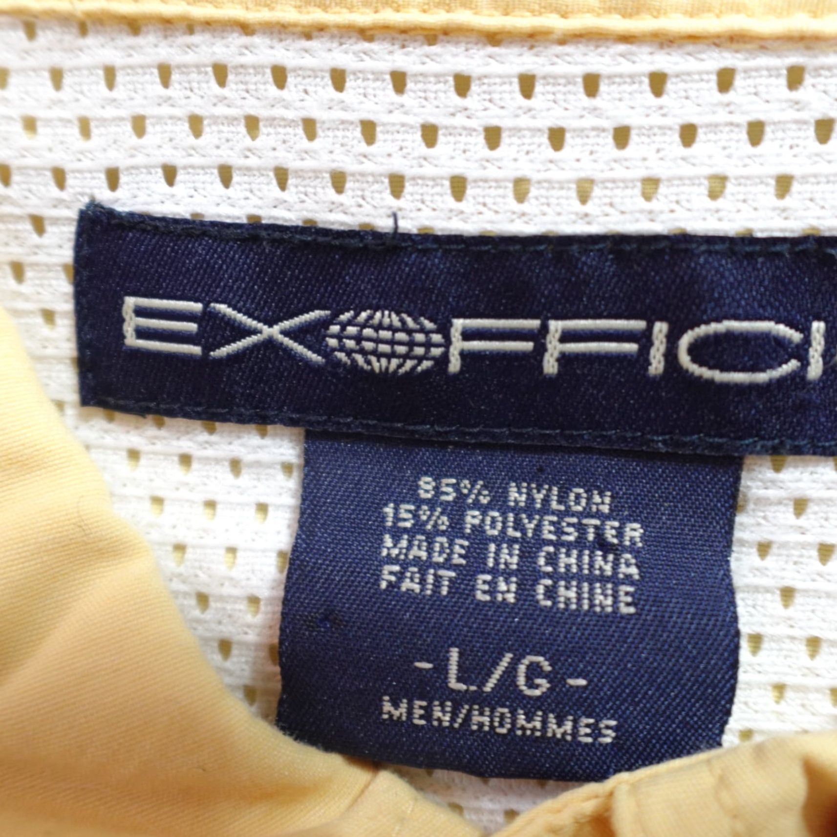 ExOfficio ExOfficio Shirt Large Yellow Solid Vented Nylon Polyester Tab Sleeves Button-Up Long Sleeve Mens L Yellow Solid Size US L / EU 52-54 / 3 - 2 Thumbnail