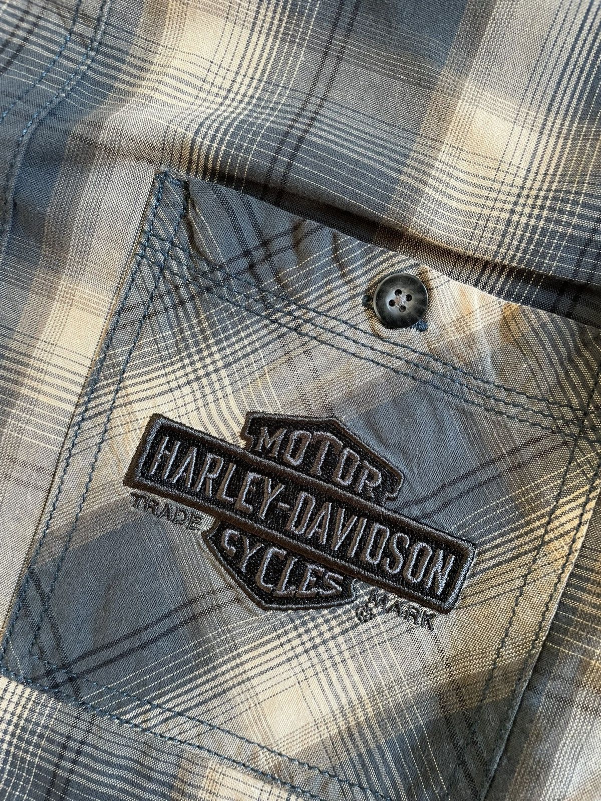 Harley Davidson × Japanese Brand Vintage Harley Davidson Flannel Shirt Button Up Size US S / EU 44-46 / 1 - 5 Thumbnail