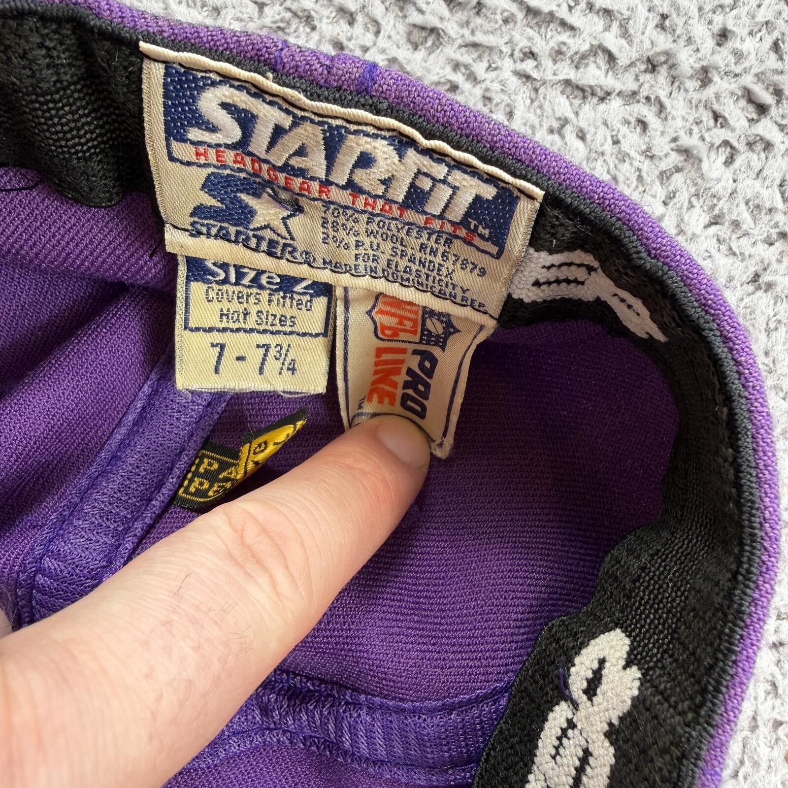 Starter Vintage 90s Minnesota Vikings Starter Pro Hat NFL 7 7 1/4 Size ONE SIZE - 6 Thumbnail