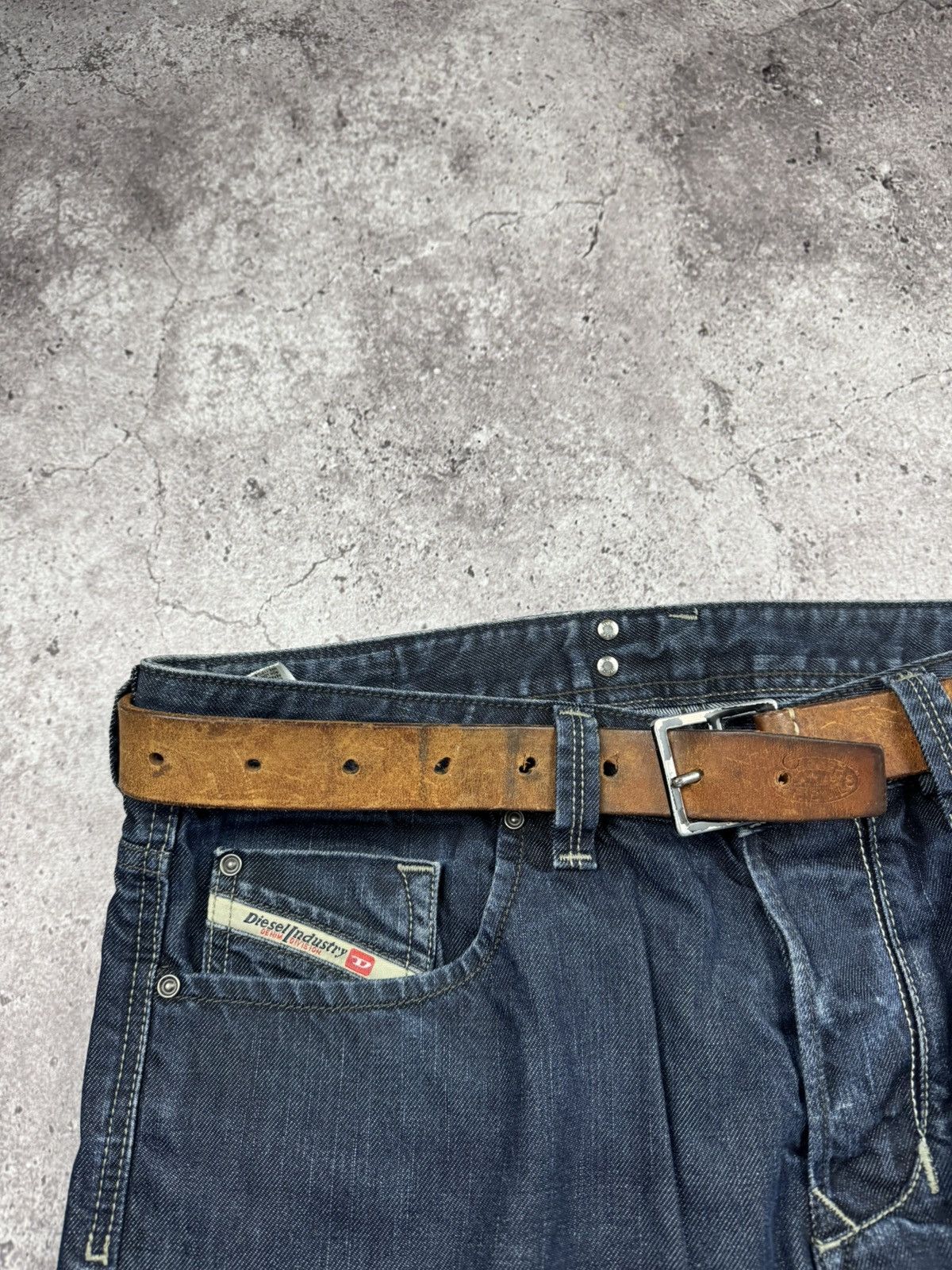 Japanese Brand 00’s NUMBER NINE STYLE BROWN LEATHER RARE Y2K BELT VINTAGE Size ONE SIZE - 2 Thumbnail