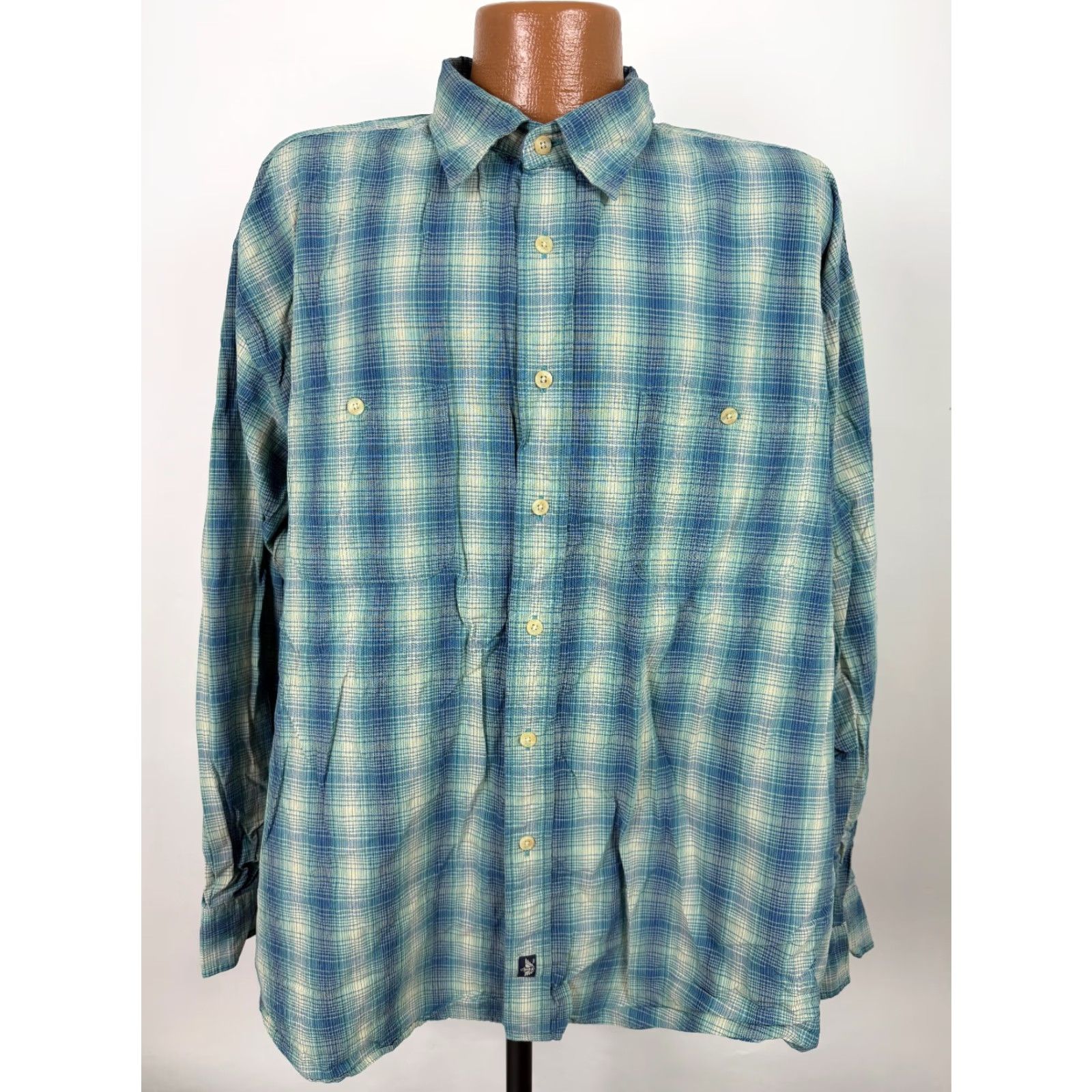 Dockers VINTAGE Dockers Indigo 90s Button-Up Shirt Men XL Blue Plaid Oversized Cotton - Casual, Business, Travel Mens Size US XL / EU 56 / 4 - 2 Thumbnail