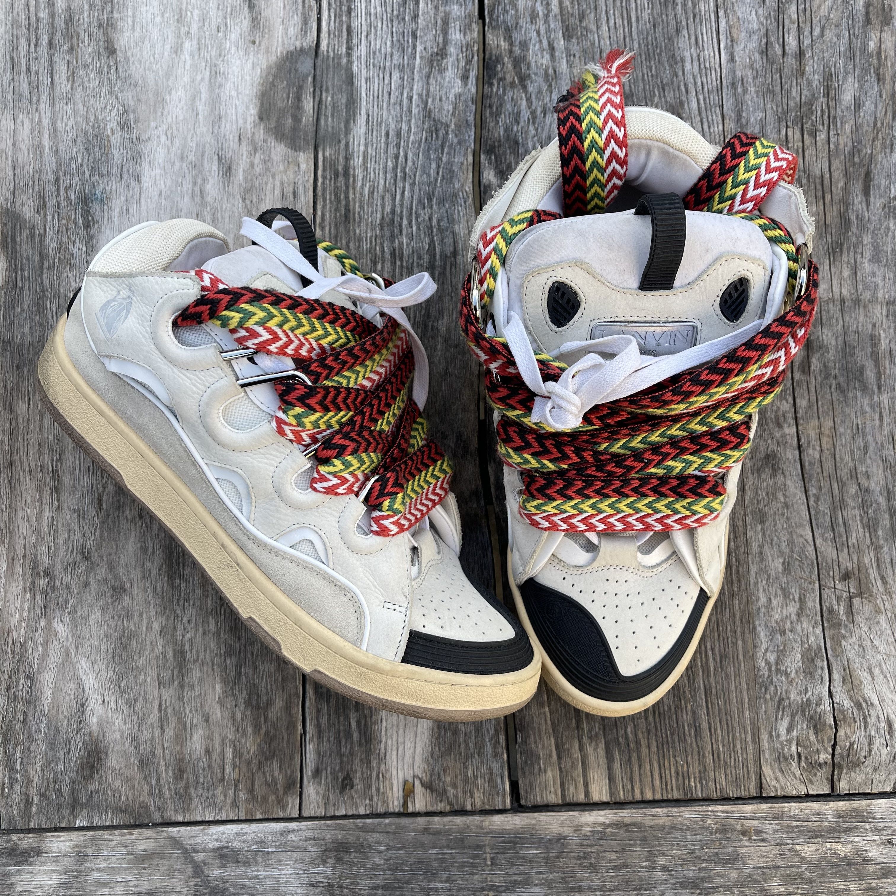 Lanvin Lanvin White Leather Curb Sneakers Size US 10 / EU 43 - 1 Thumbnail