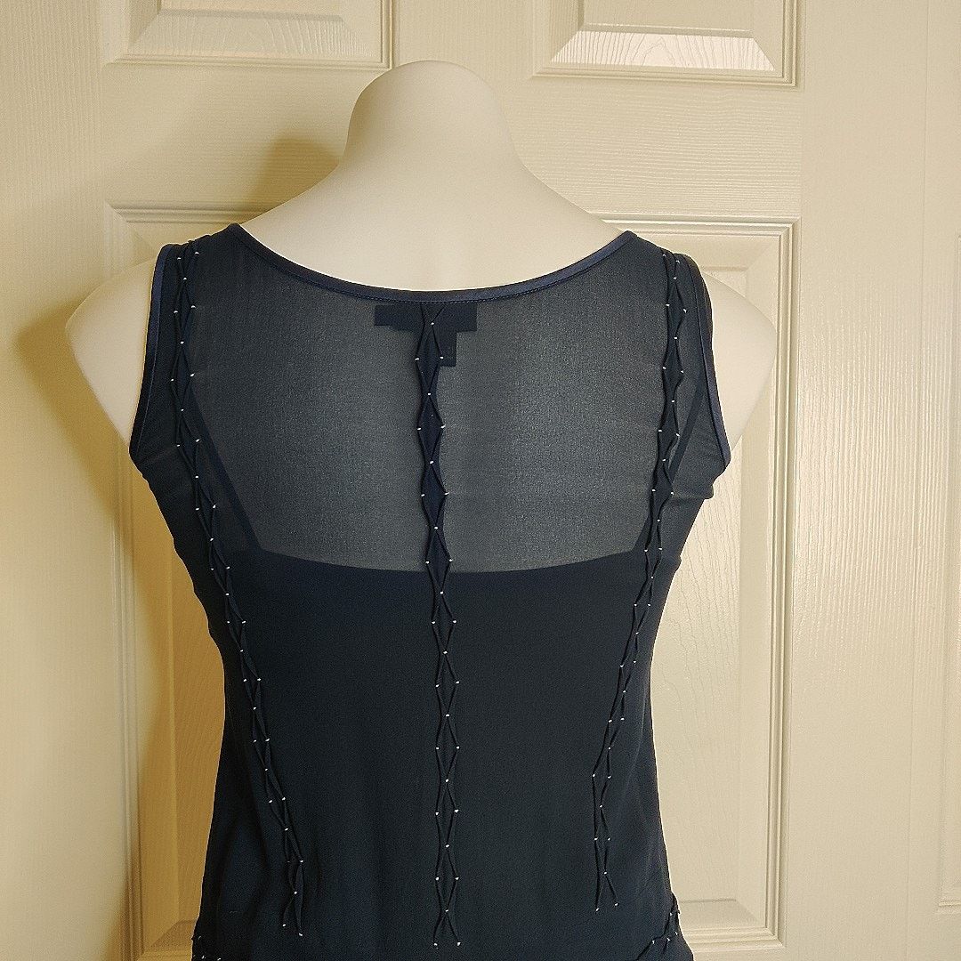 DKNY DKNY 100% silk navy V-neck midi dress sz 4 Size S / US 4 / IT 40 - 5 Thumbnail